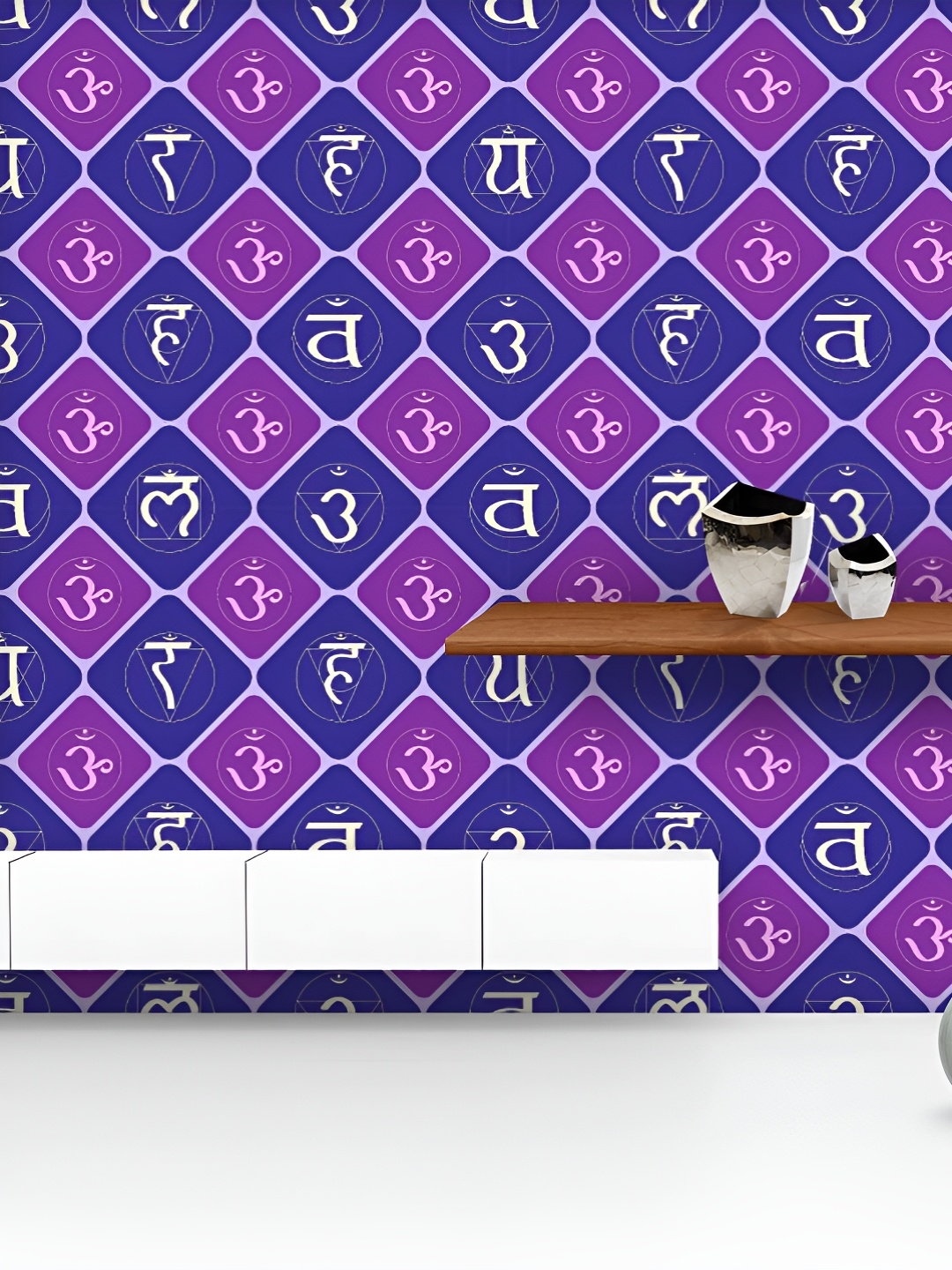 

ArtzFolio Printed UV-Resistant Anti-Bacterial Hindu Sanskrit Chakras Peel & Stick Wallpaper, Multi