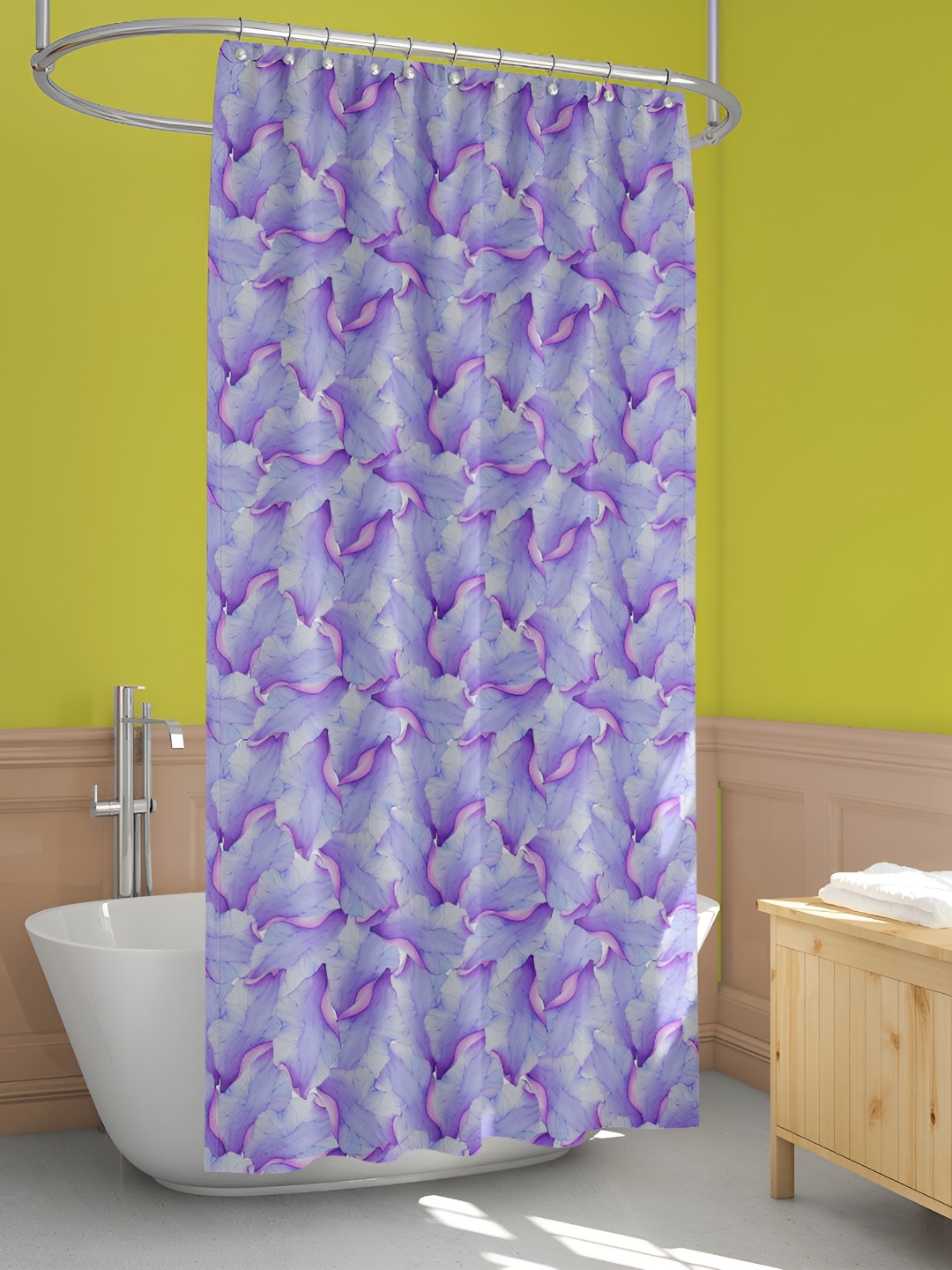 

ArtzFolio Purple & Pink Floral Printed Waterproof Shower Curtain