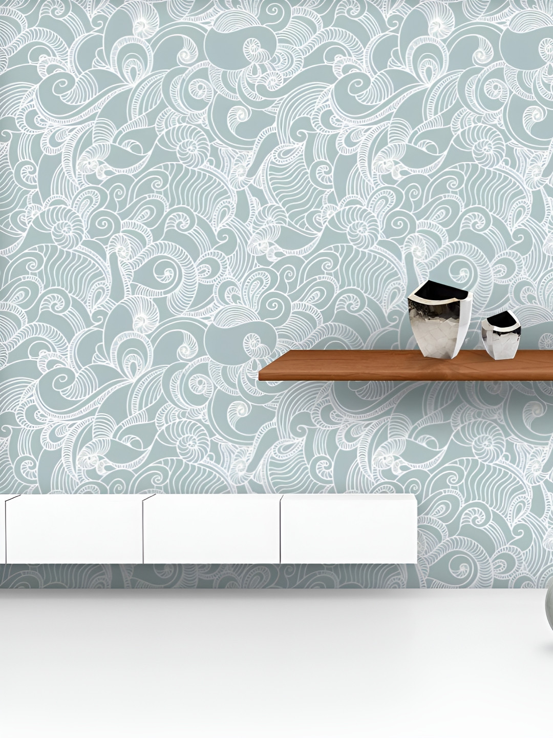 

ArtzFolio Printed UV-Resistant Anti-Bacterial Abstract WavePeel & Stick Wallpaper, Multi