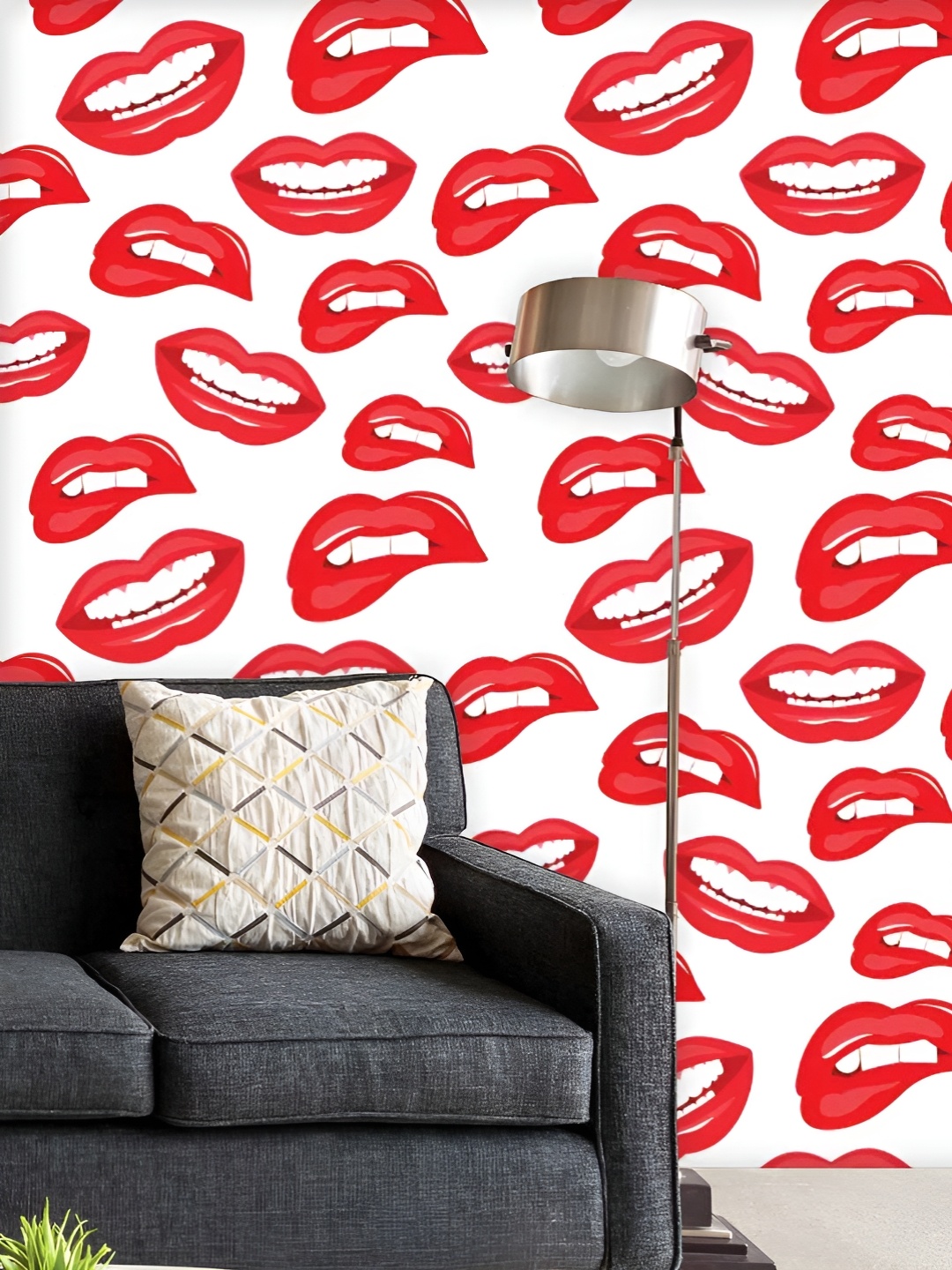 

ArtzFolio Printed UV-Resistant Anti-Bacterial Lips Peel & Stick Wallpaper, Multi