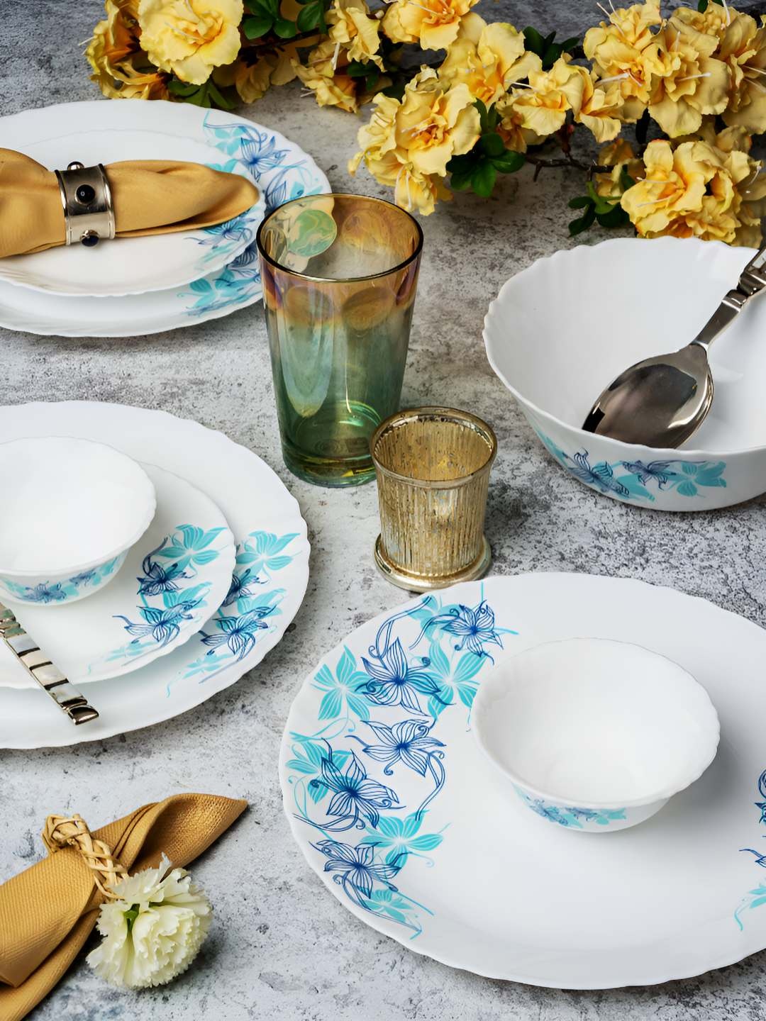 

Cello White 19 Pieces Opalware Dishwasher and Microwave Safe Dinner Set