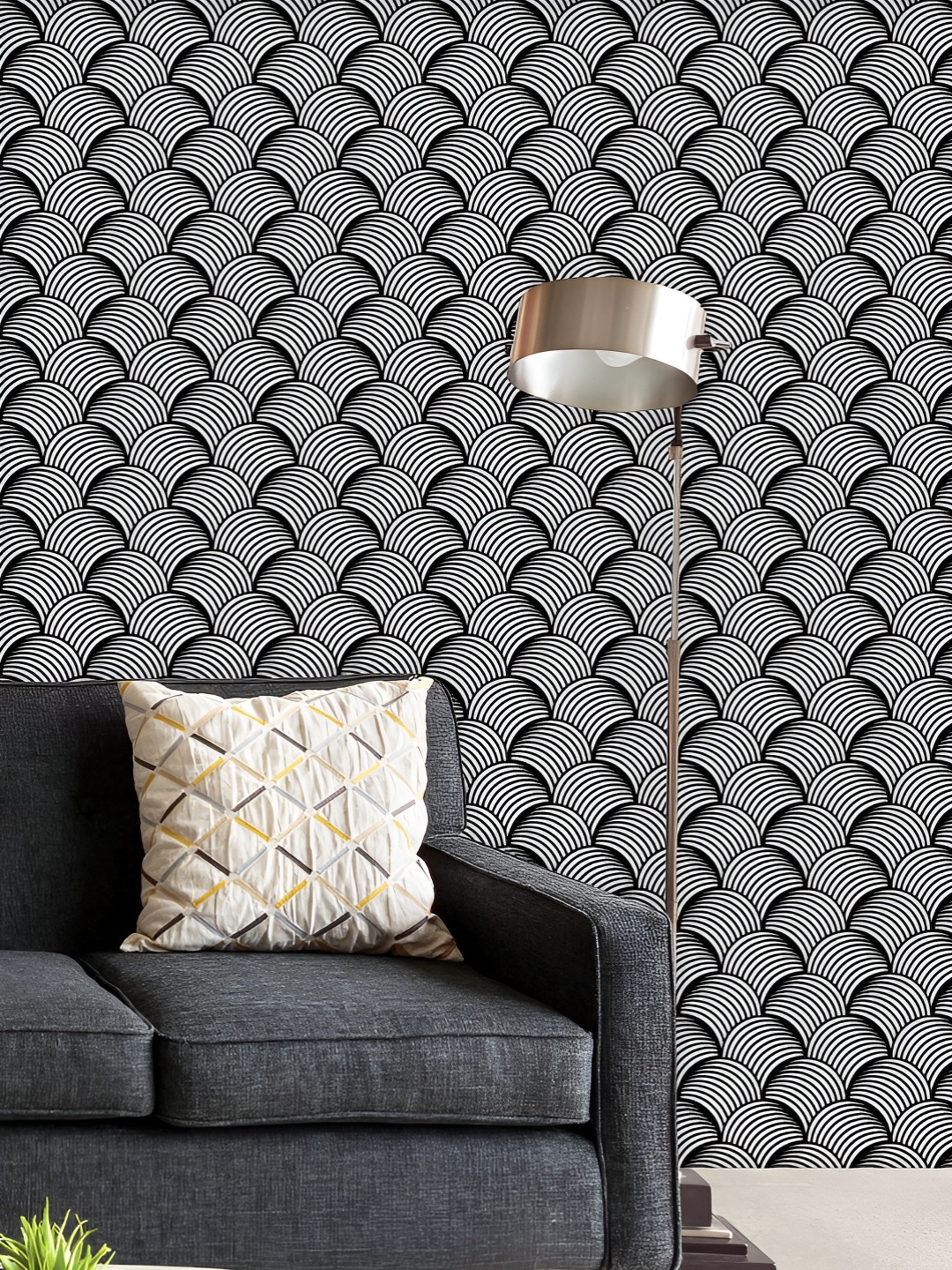 

ArtzFolio Printed UV-Resistant Anti-Bacterial Monochrome Abstract Peel & Stick Wallpaper, Multi