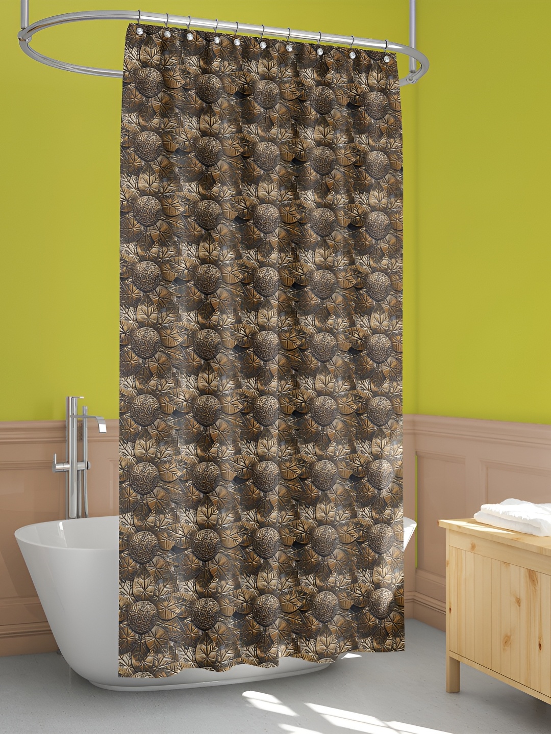 

ArtzFolio Brown & Beige Printed Water Proof Shower Curtain