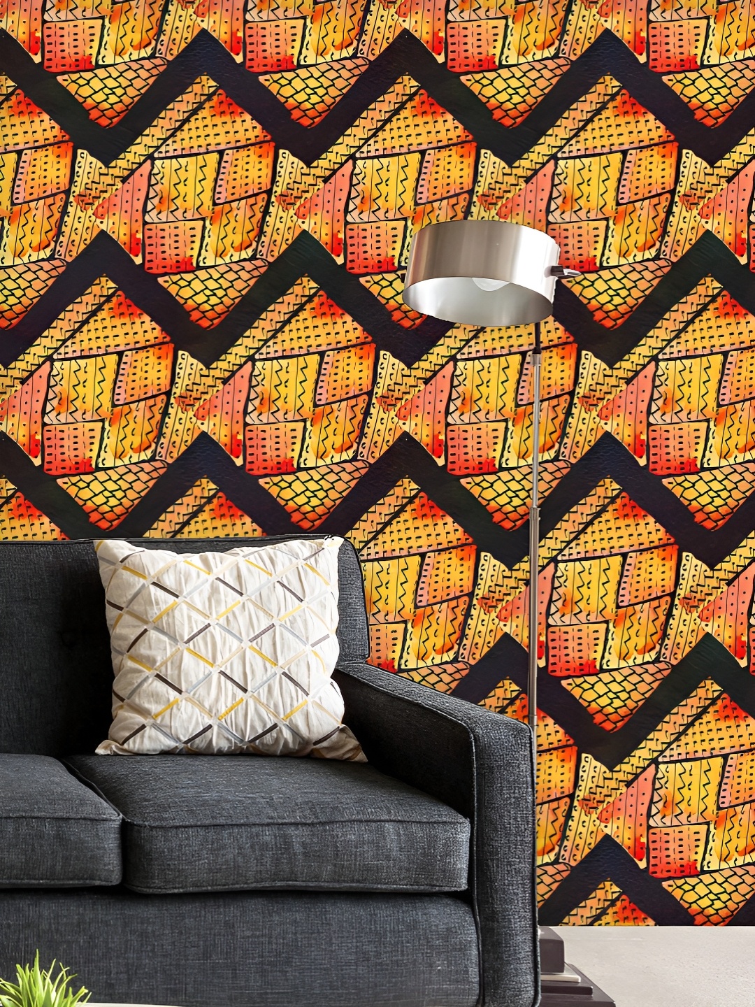

ArtzFolio Printed UV-Resistant Anti-Bacterial Abstract Geometric Pattern Peel & Stick Wallpaper, Multi