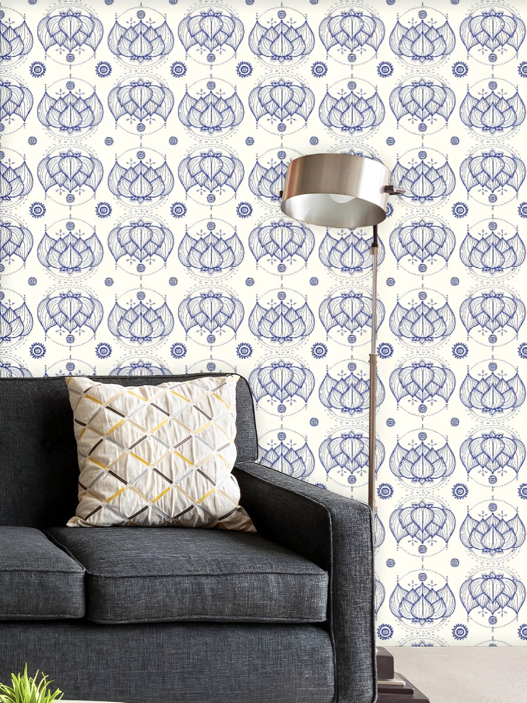 

ArtzFolio Printed UV-Resistant Anti-Bacterial Lotus Flower Pattern Peel & Stick Wallpaper, Multi