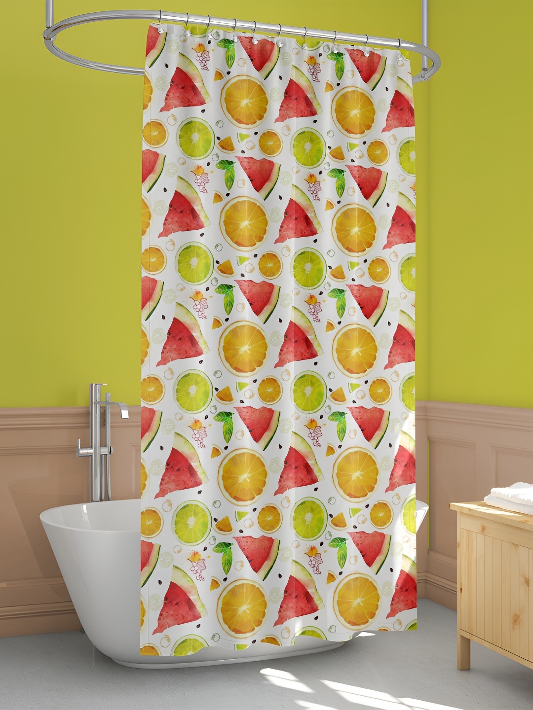 

ArtzFolio White & Red Printed Water Proof Shower Curtain