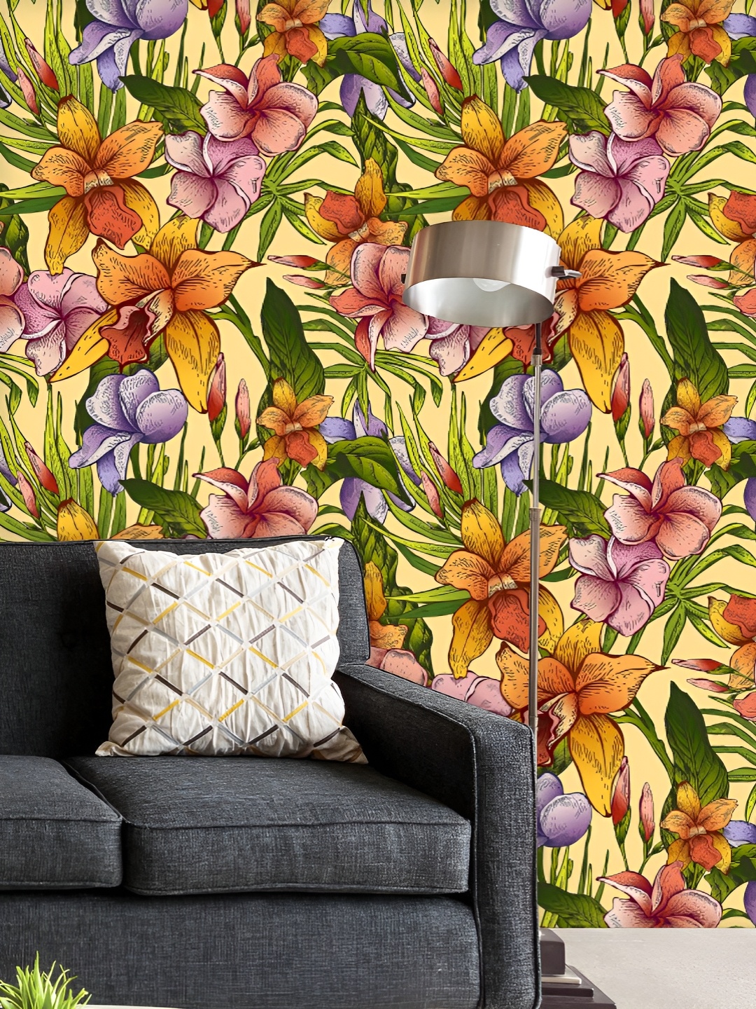 

ArtzFolio Printed UV-Resistant Anti-Bacterial Vintage Tropical Peel & Stick Wallpaper, Multi