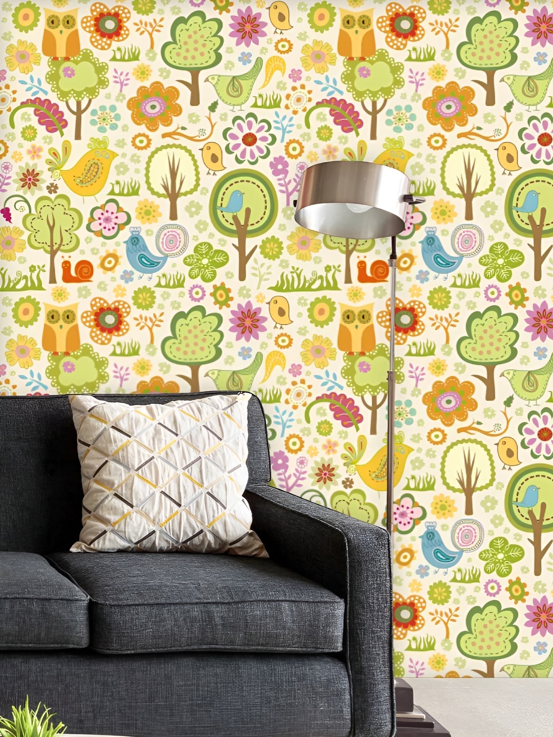 

ArtzFolio Printed UV-Resistant Anti-Bacterial Chirpy BirdPeel & Stick Wallpaper, Multi