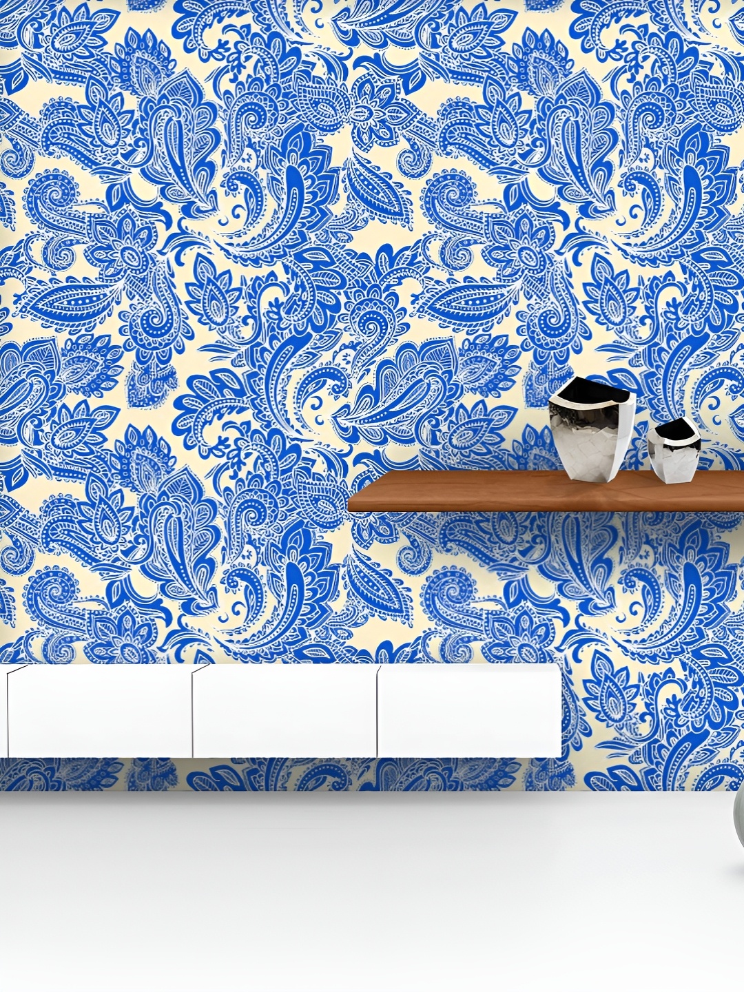 

ArtzFolio Printed UV-Resistant Anti-Bacterial Vintage Floral Peel & Stick Wallpaper, Multi
