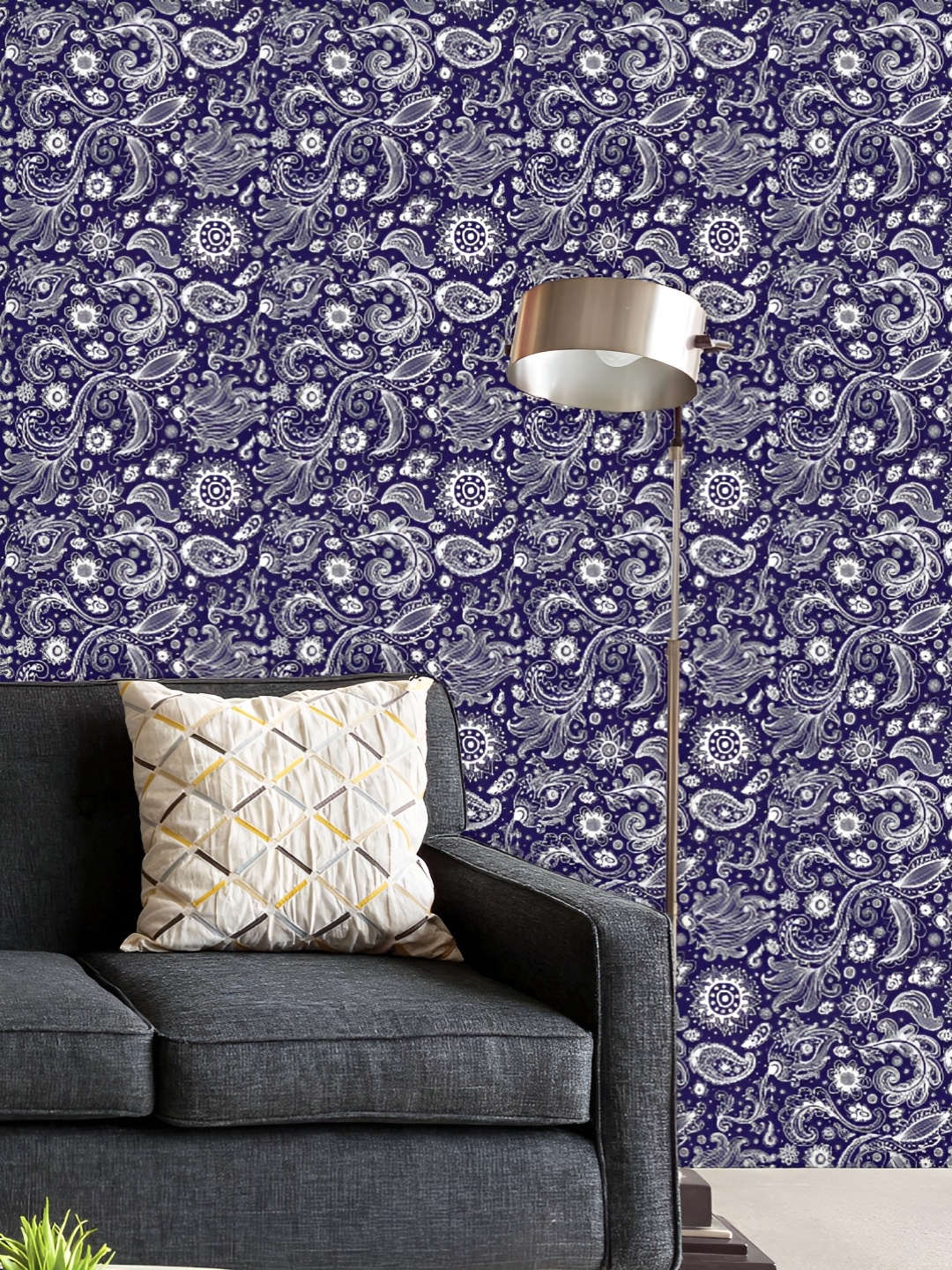 

ArtzFolio Printed UV-Resistant Anti-Bacterial Vintage Ornament Image Peel & Stick Wallpaper, Multi