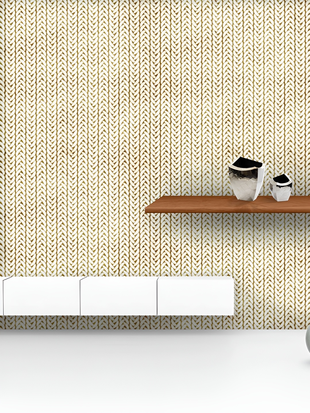 

ArtzFolio Printed UV-Resistant Anti-Bacterial Beige Woven Pattern Peel & Stick Wallpaper, Multi