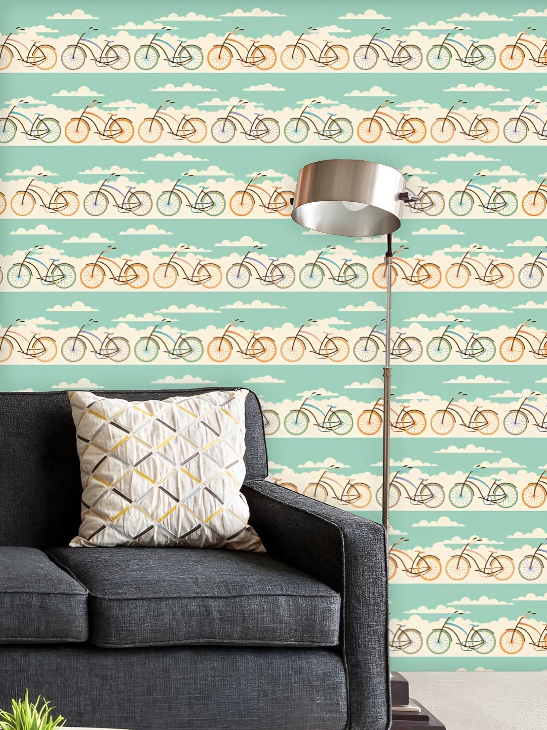 

ArtzFolio Printed UV-Resistant Anti-Bacterial Retro Design Peel & Stick Wallpaper, Multi