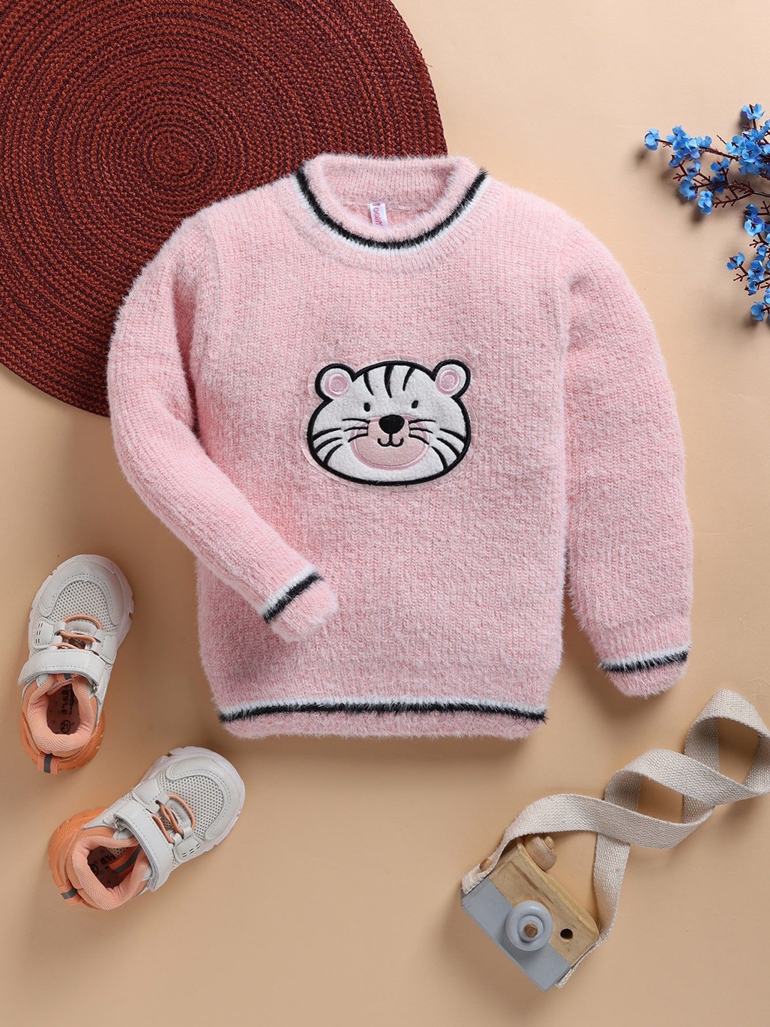 

Toonyport Kids Animal Printed Woollen Pullover, Pink