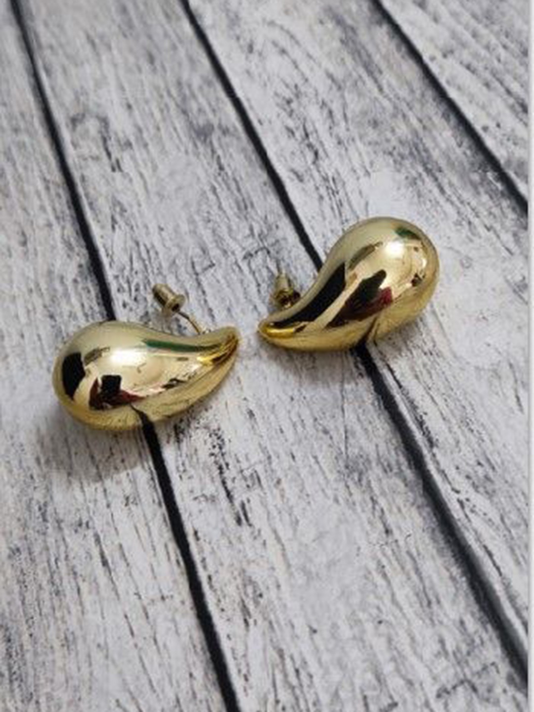 

Adc fashions Silver Plated Teardrop Shaped Studs, Gold