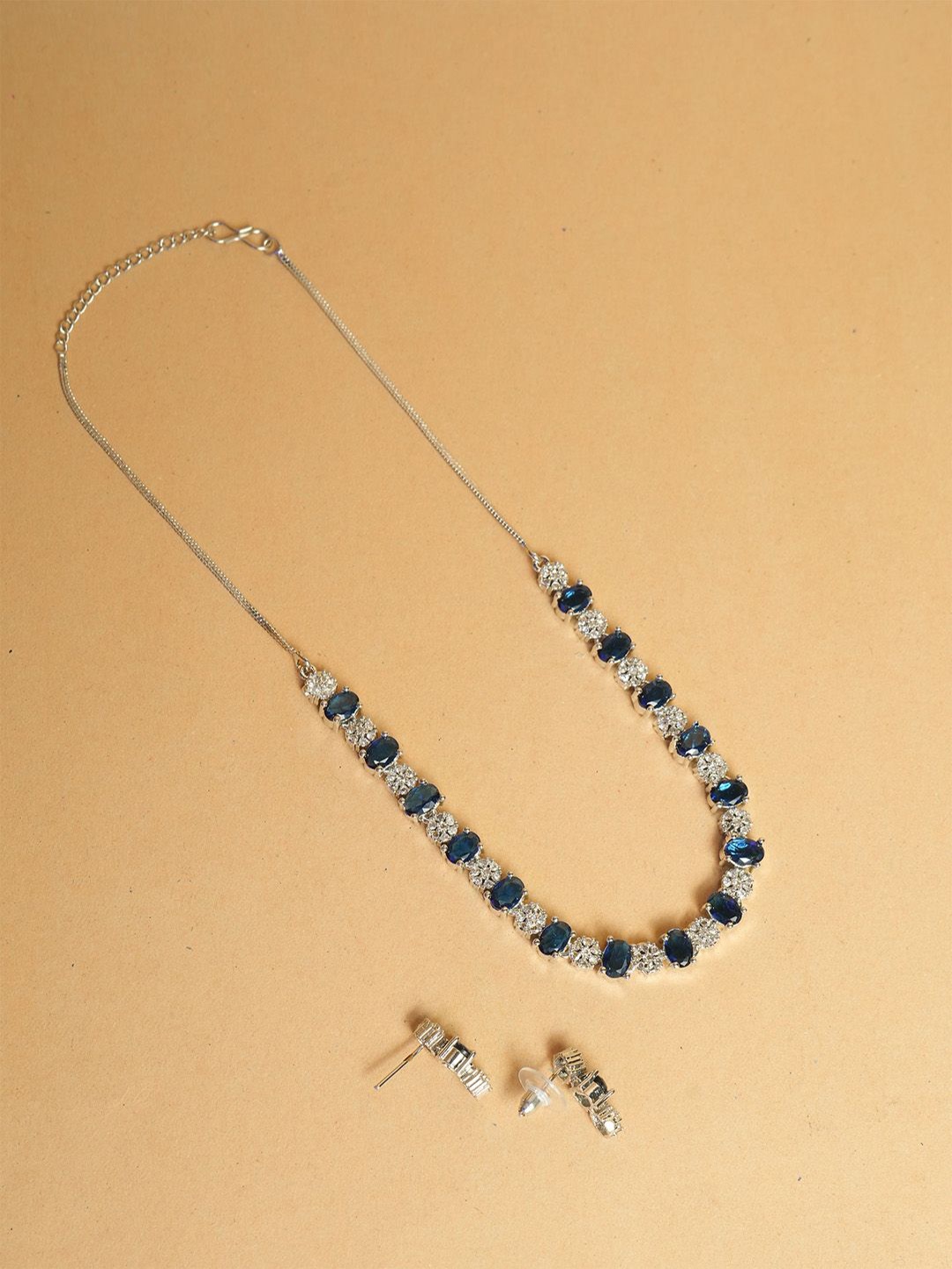 

VIRAASI Silver-Plated Cubic Zirconia Studded Jewellery Set