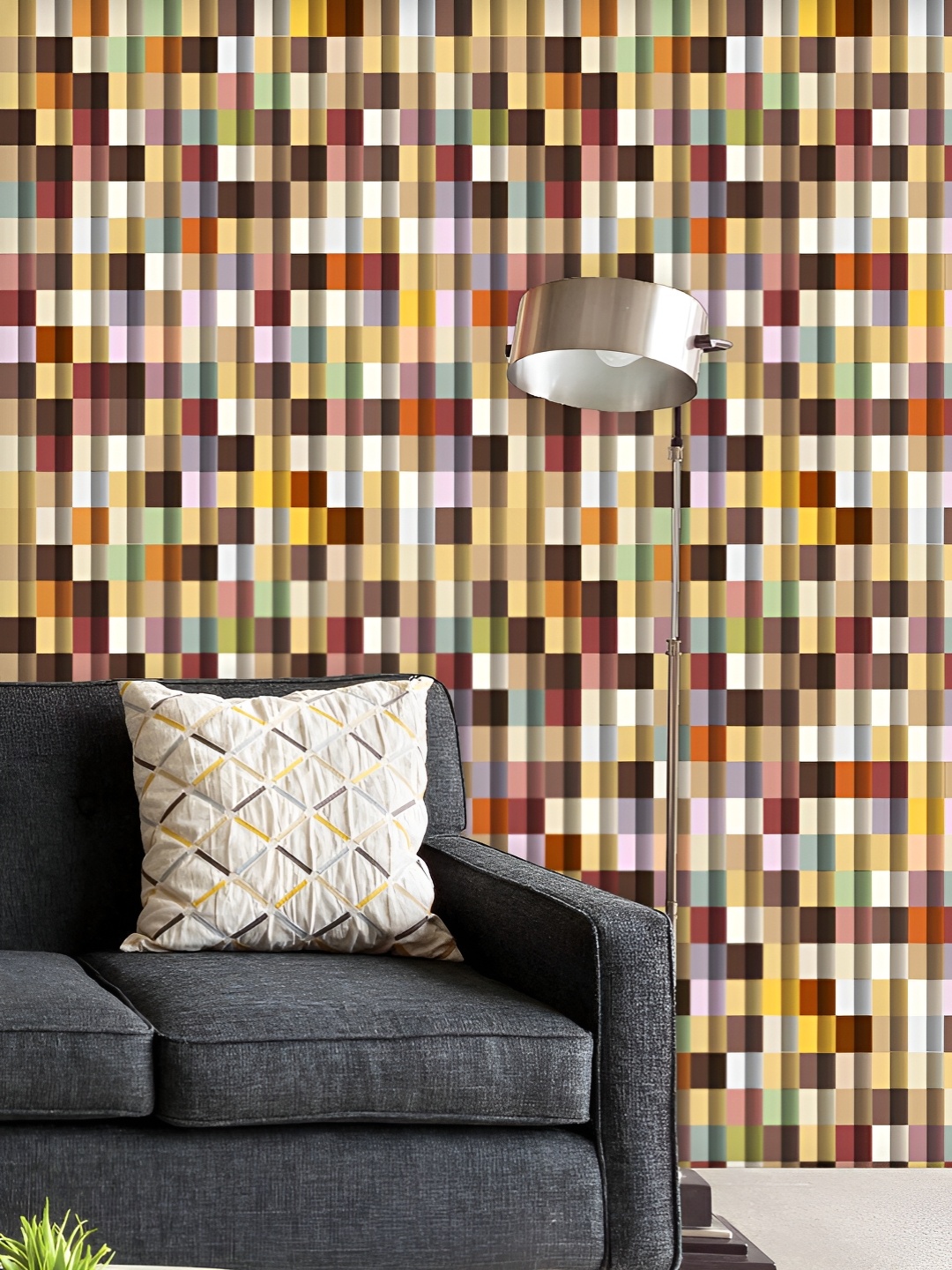 

ArtzFolio Printed UV-Resistant Anti-Bacterial Geometric Style Peel & Stick Wallpaper, Multi