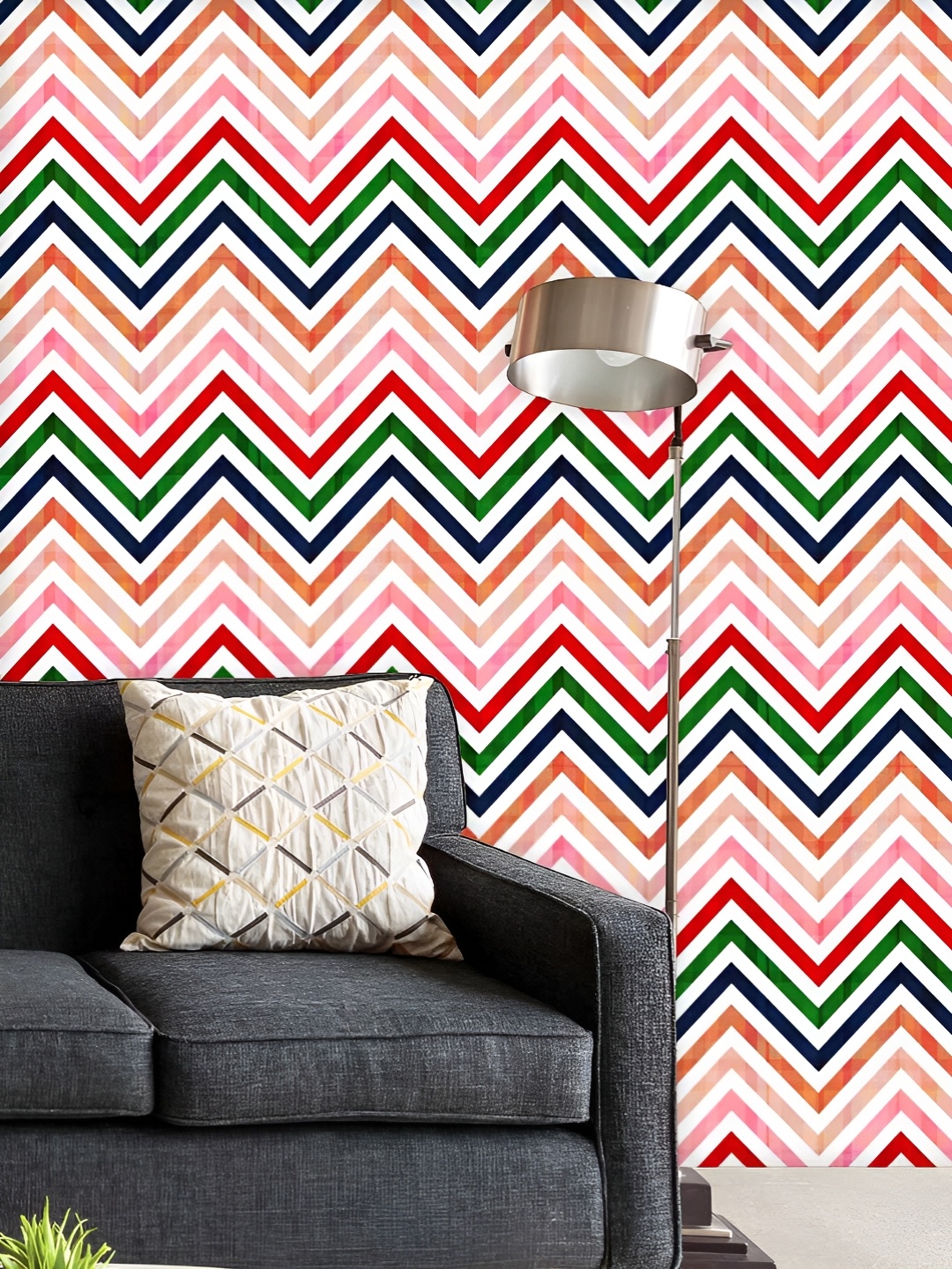 

ArtzFolio Printed UV-Resistant Anti-Bacterial Chevron Peel & Stick Wallpaper, Multi