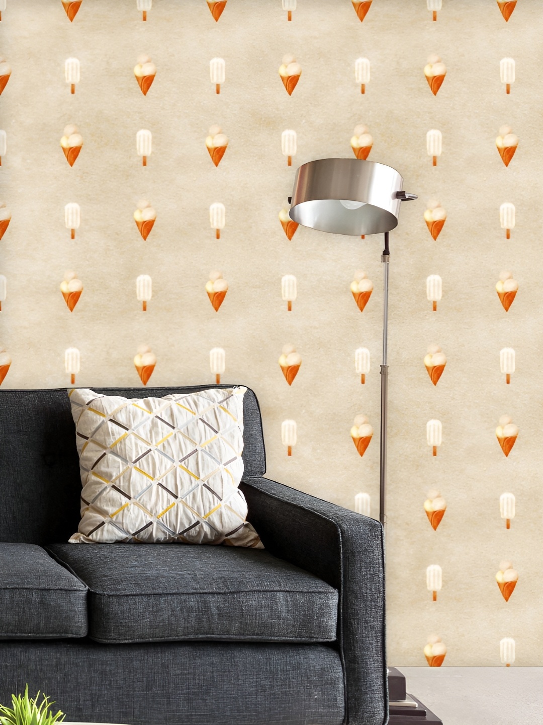 

ArtzFolio Printed UV-Resistant Anti-Bacterial Watercolor Ice Cream Peel & Stick Wallpaper, Multi