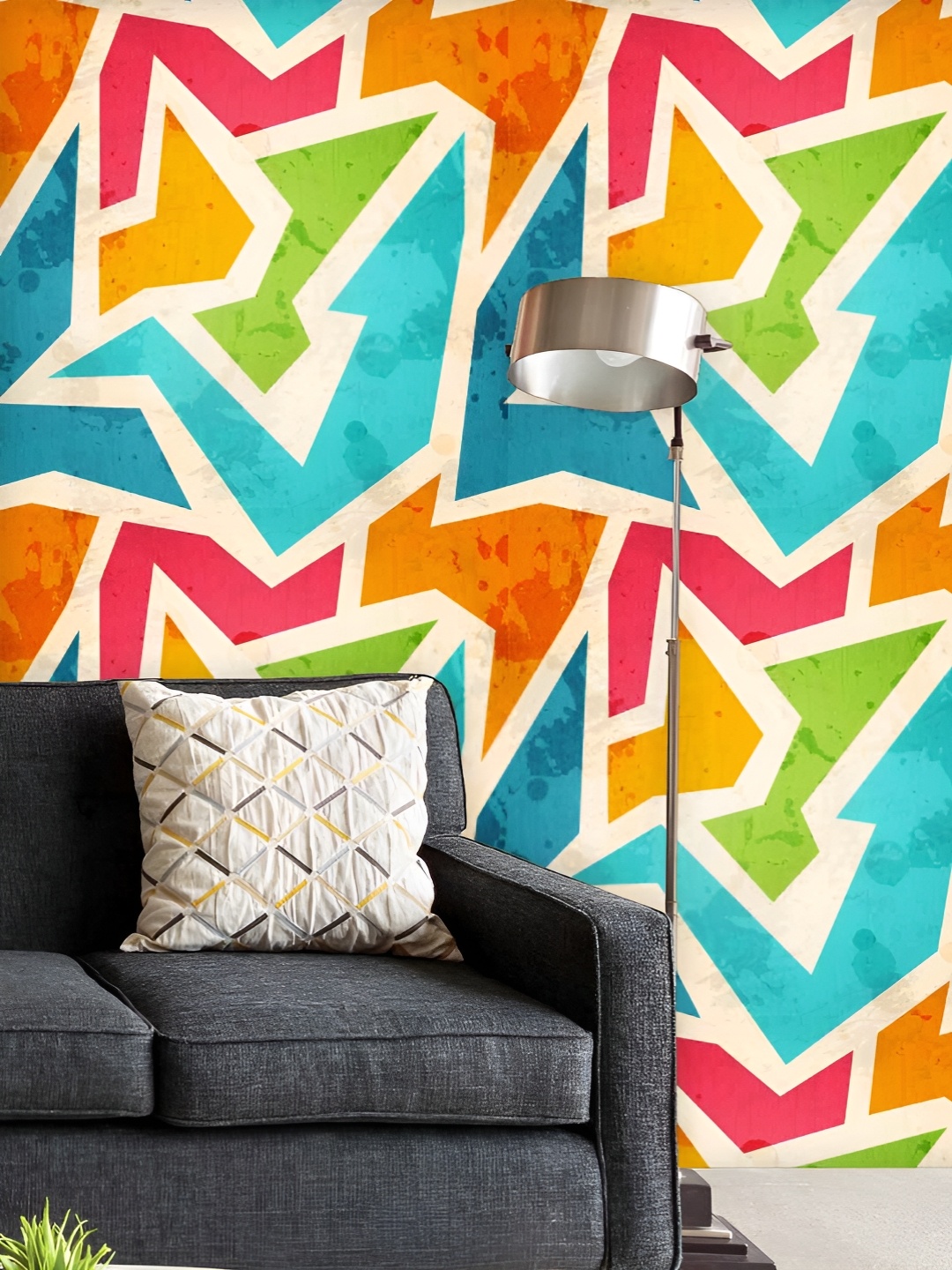 

ArtzFolio Printed UV-Resistant Anti-Bacterial Geometric Peel & Stick Wallpaper, Multi