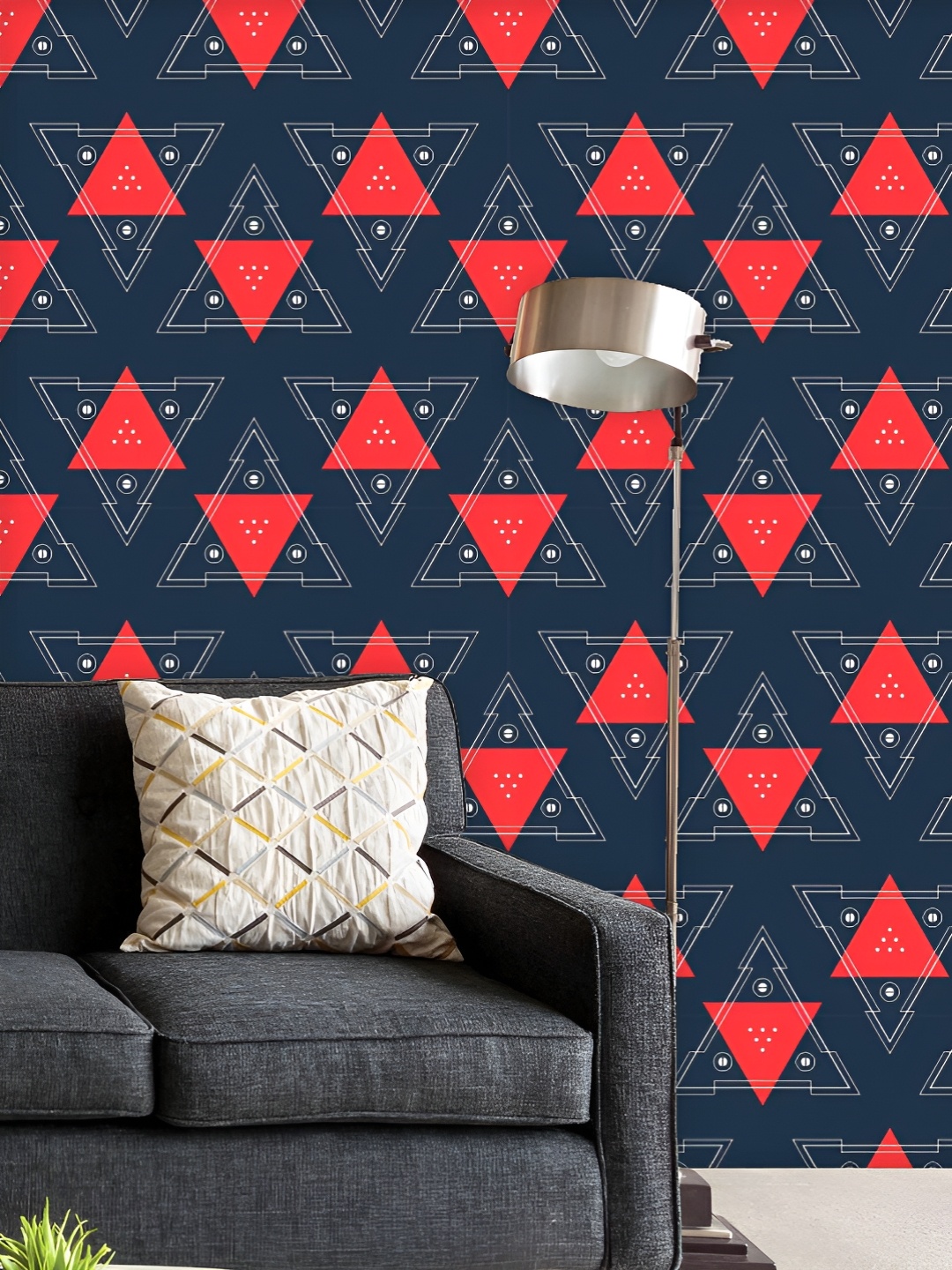 

ArtzFolio Printed UV-Resistant Anti-Bacterial Abstract Geometric Pattern Peel & Stick Wallpaper, Multi