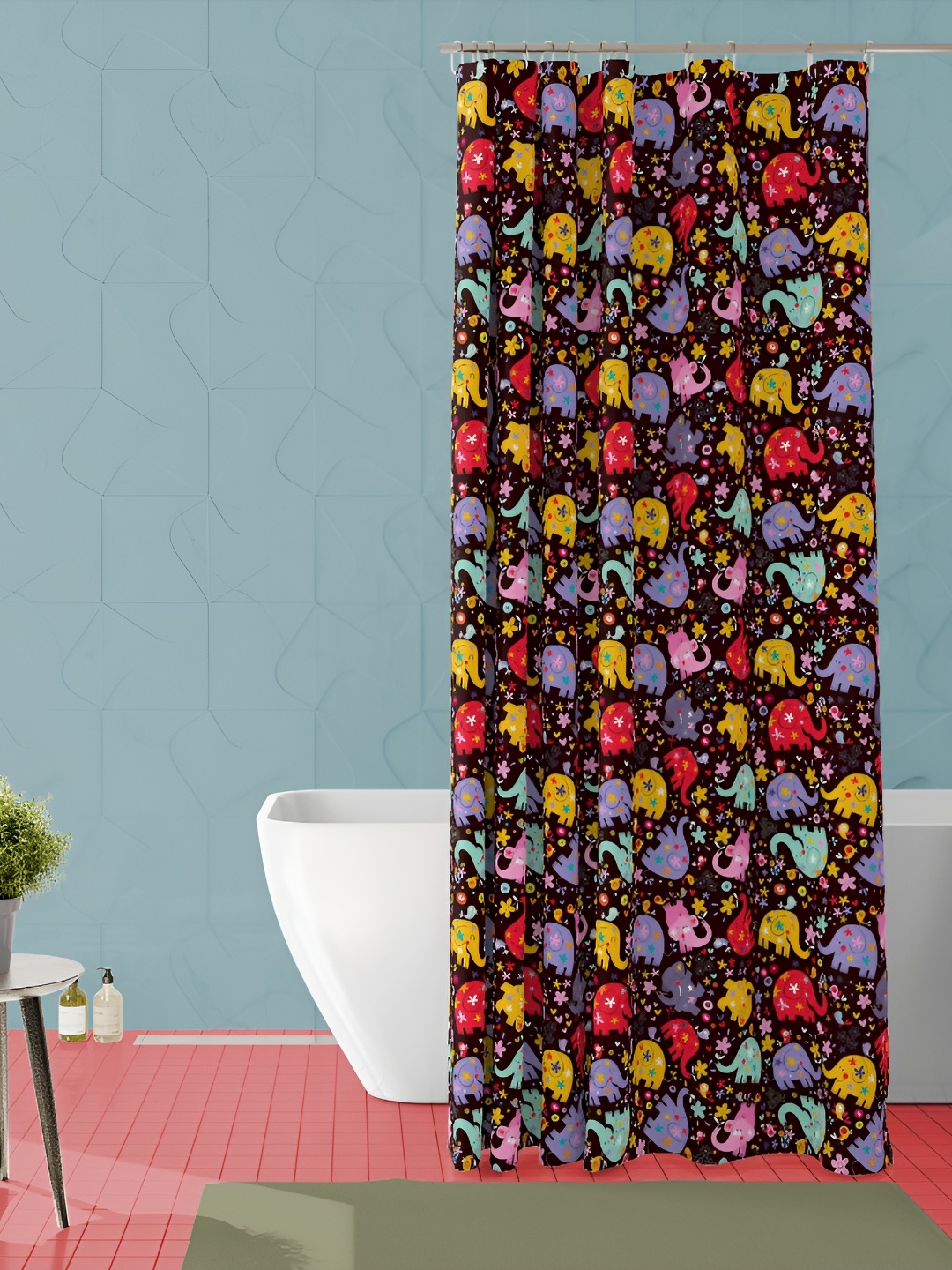 

ArtzFolio Maroon & Yellow Graphic Printed Waterproof Shower Curtain