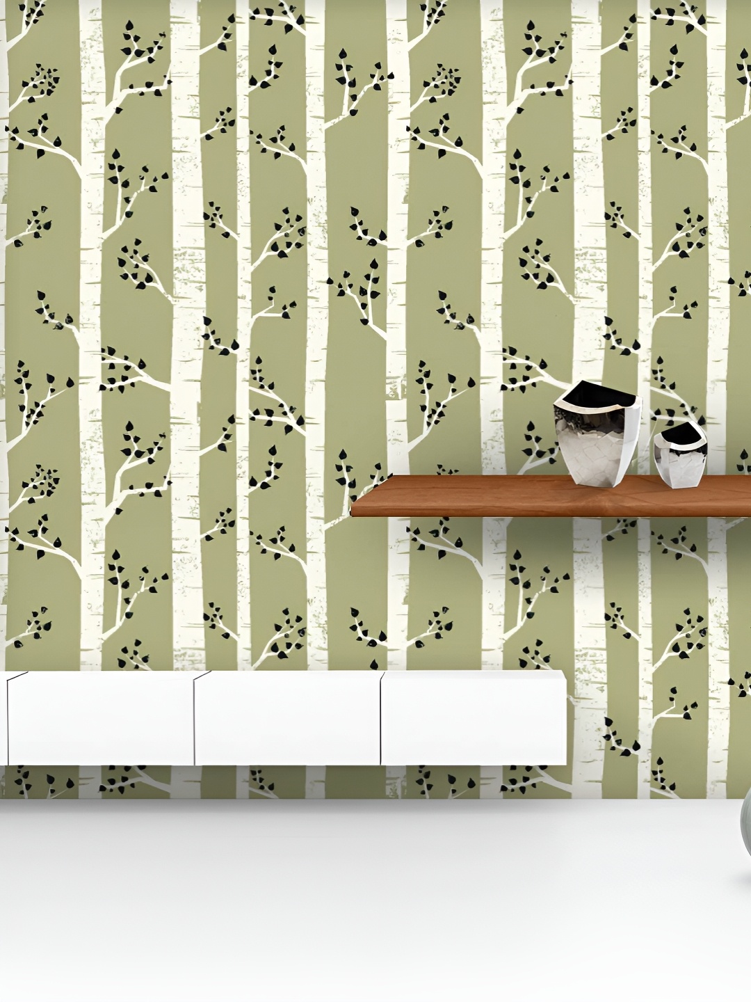 

ArtzFolio Printed UV-Resistant Anti-Bacterial Grunge Birch Trees Peel & Stick Wallpaper, Multi