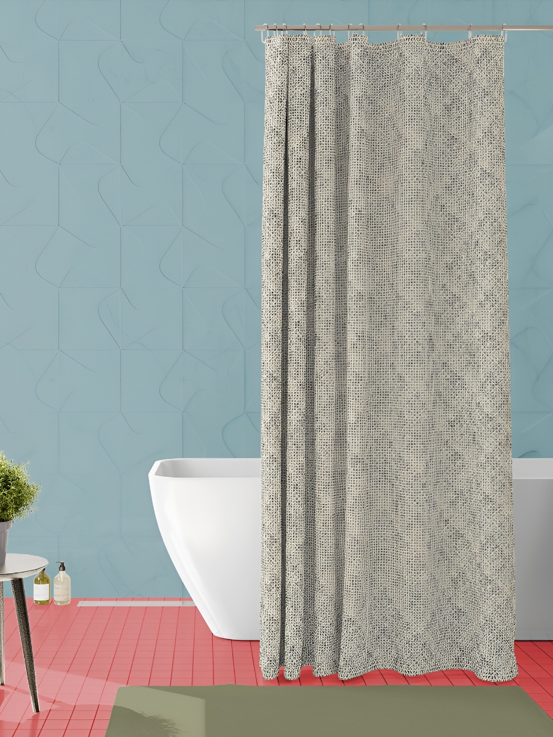 

ArtzFolio Beige Geometric Printed Waterproof Shower Curtain