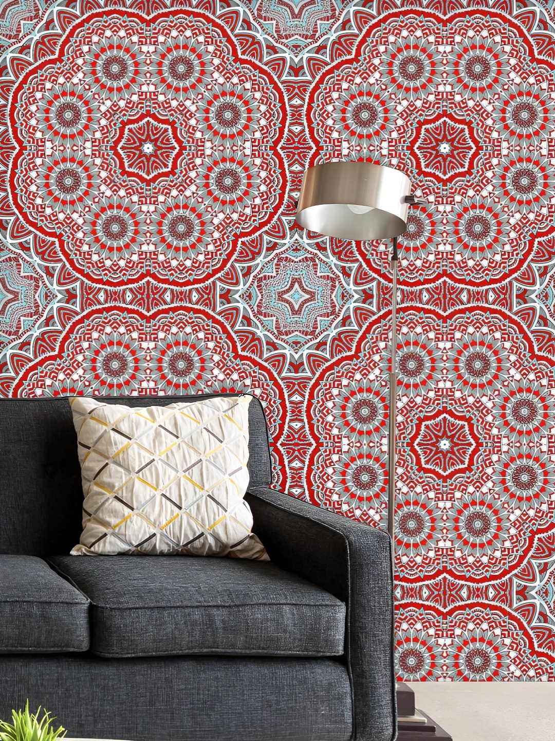 

ArtzFolio Printed UV-Resistant Anti-Bacterial Round Ornamental Mandala Peel & Stick Wallpaper, Multi