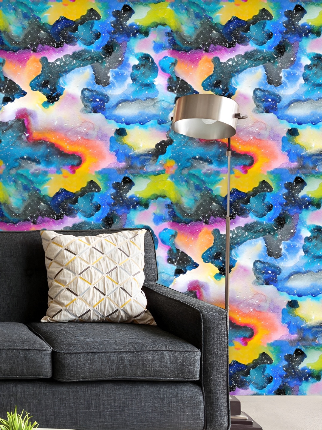 

ArtzFolio Printed UV-Resistant Anti-Bacterial Modern Abstract Peel & Stick Wallpaper, Multi