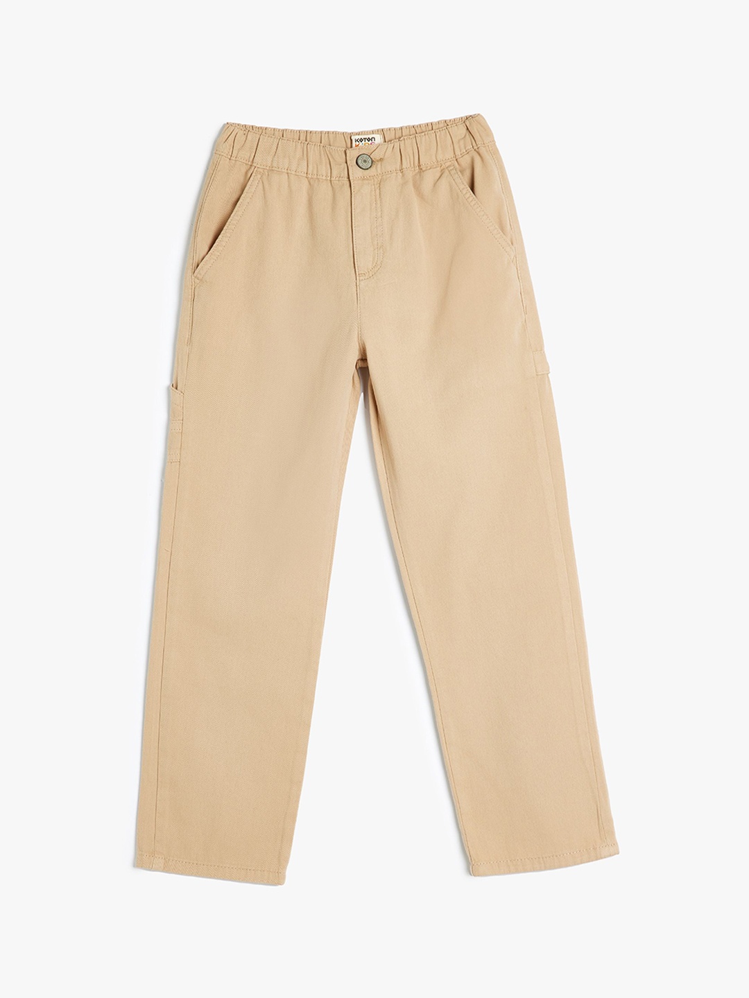 

Koton Boys Cotton Mid-Rise Loose Fit Chinos Trousers, Beige