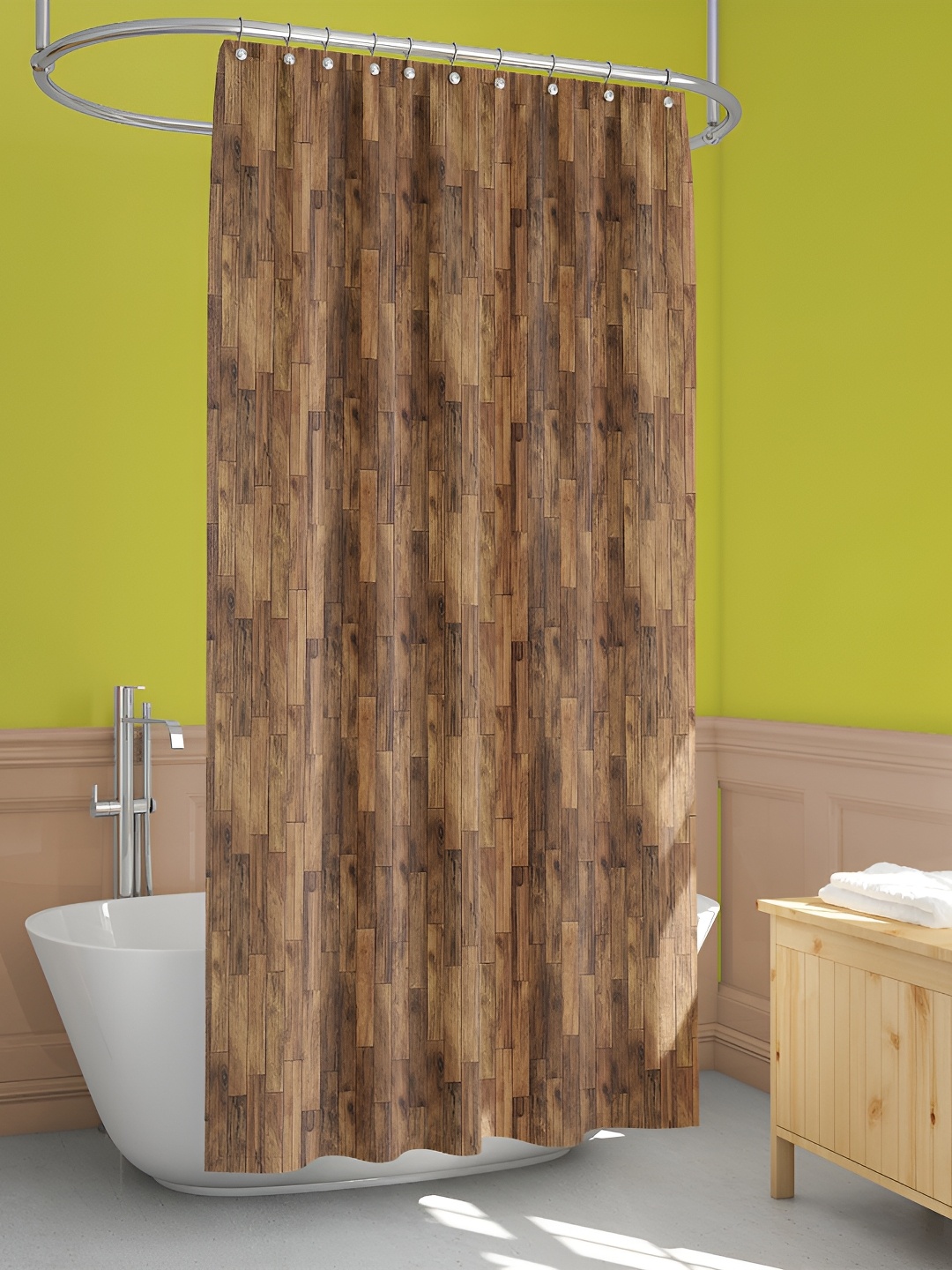 

ArtzFolio Brown Printed Waterproof Shower Curtain