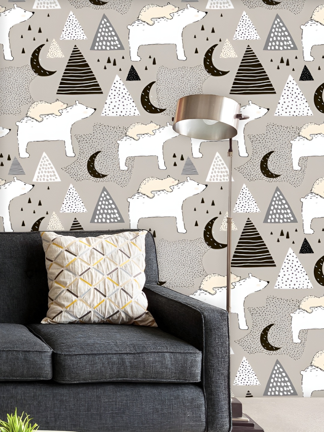 

ArtzFolio Printed UV-Resistant Anti-Bacterial Polar Bear Mom Baby Peel & Stick Wallpaper, Multi