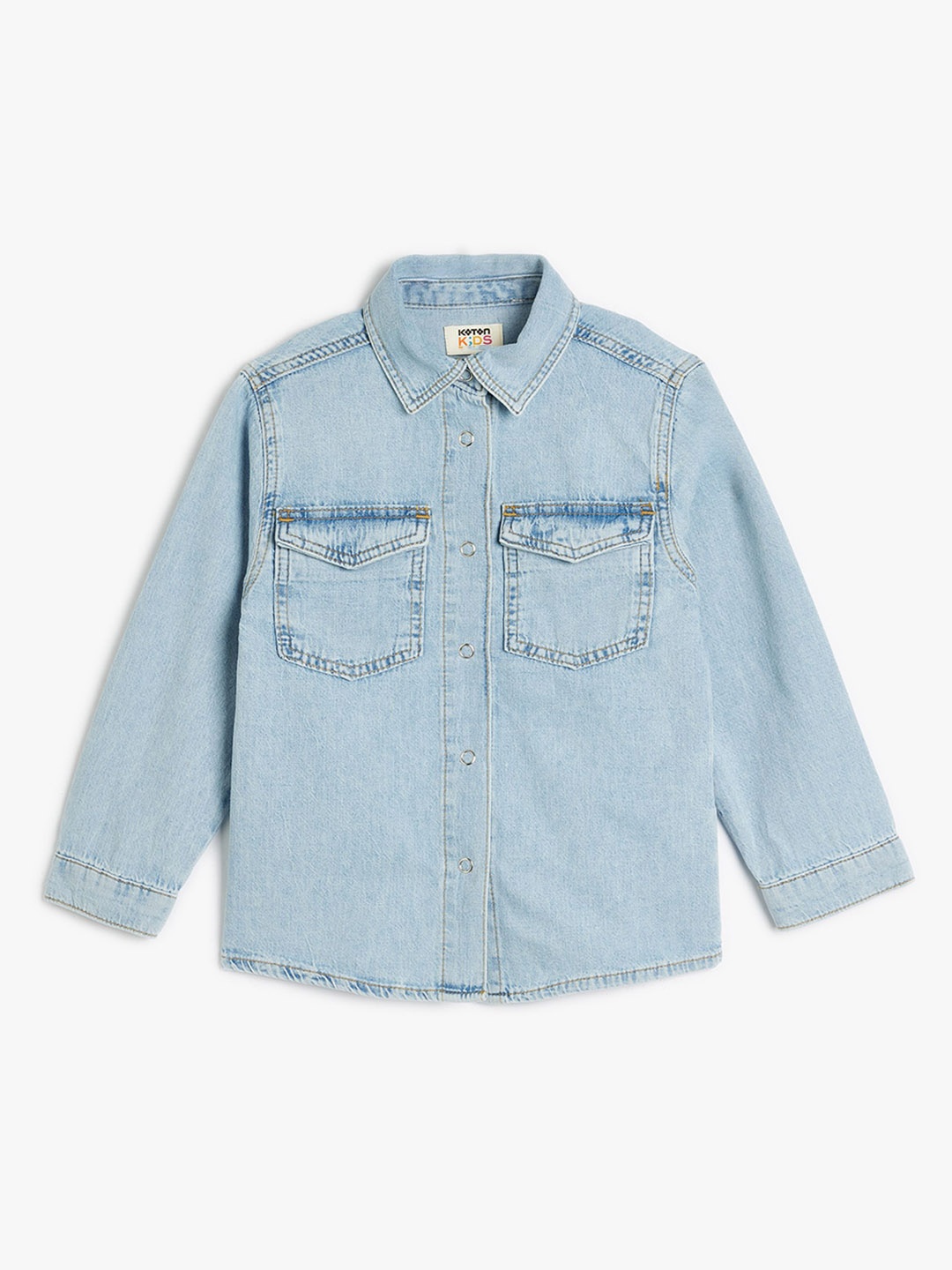 

Koton Girls Washed Denim Jacket, Blue