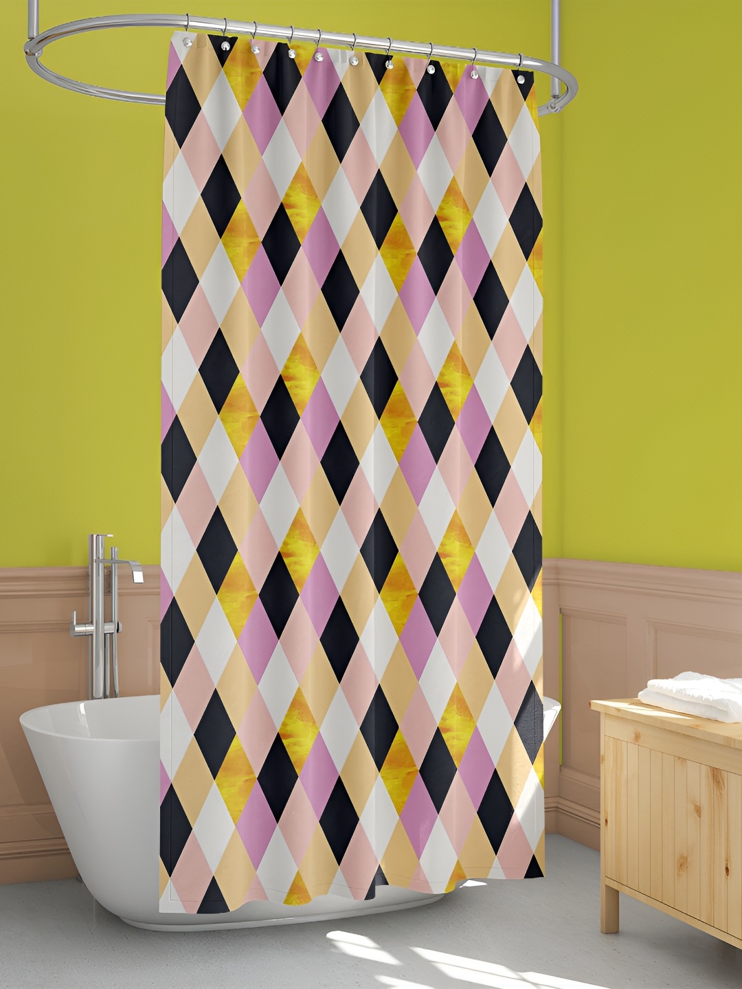 

ArtzFolio Purple & White Printed Waterproof Shower Curtain
