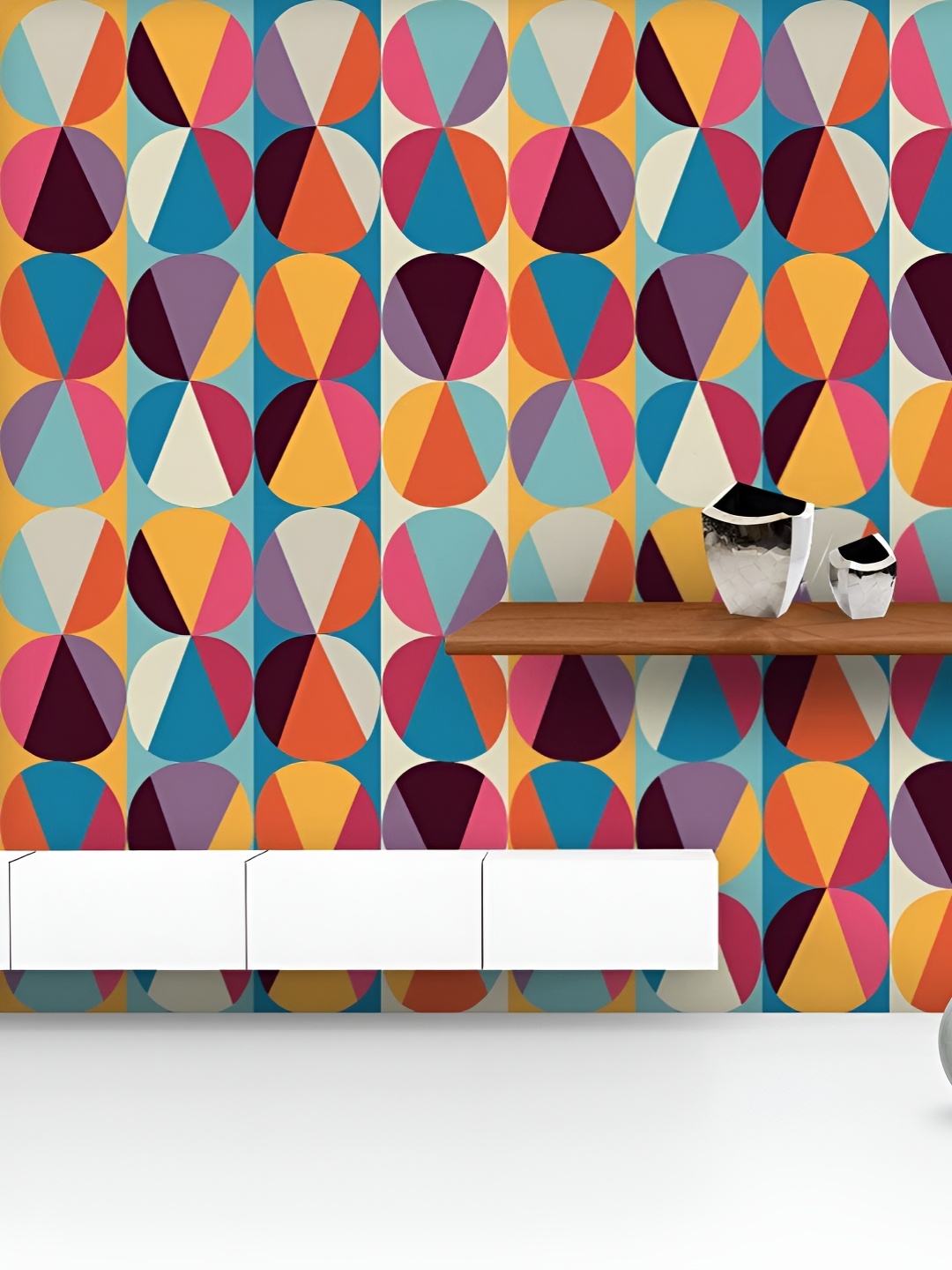 

ArtzFolio Printed UV-Resistant Anti-Bacterial Geometric Ornament Peel & Stick Wallpaper, Multi