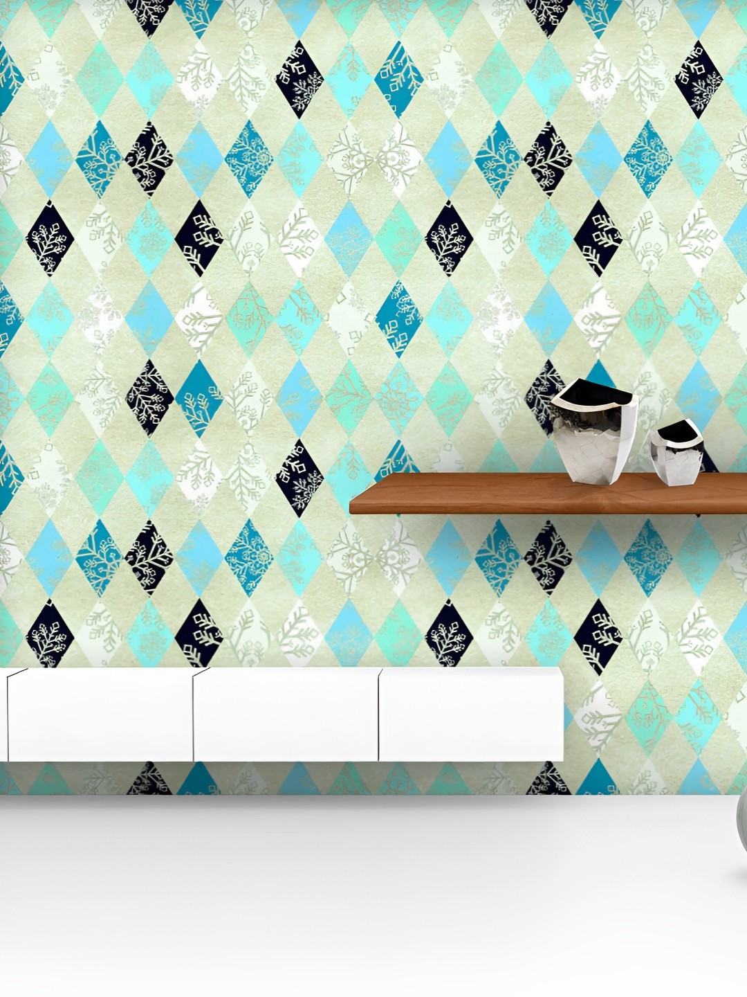 

ArtzFolio Printed UV-Resistant Anti-Bacterial Argyle Winter Peel & Stick Wallpaper, Multi