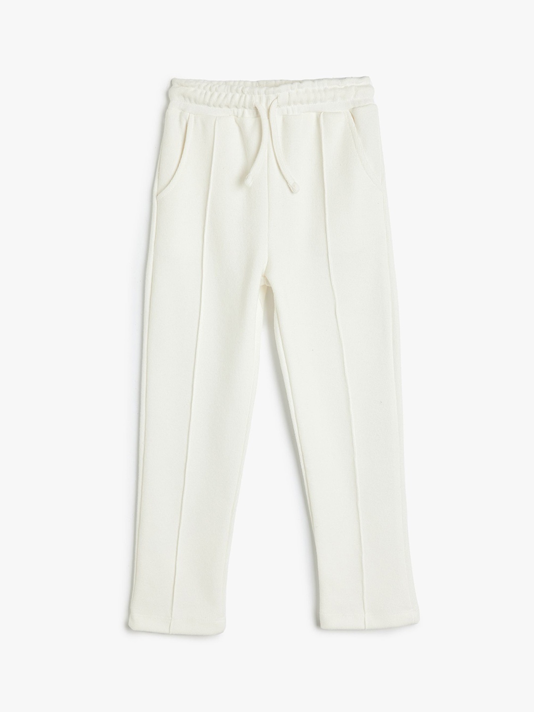 

Koton Girls Mid-Rise Parallel Trousers, White
