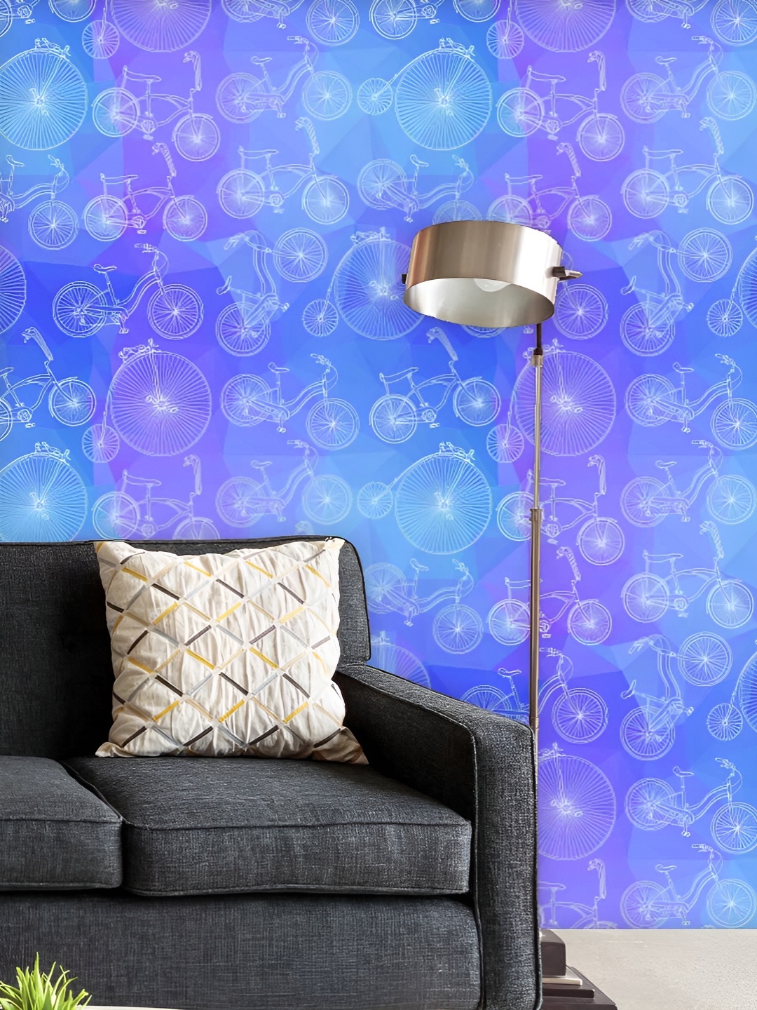 

ArtzFolio Printed UV-Resistant Anti-Bacterial Bicycles Peel & Stick Wallpaper, Multi