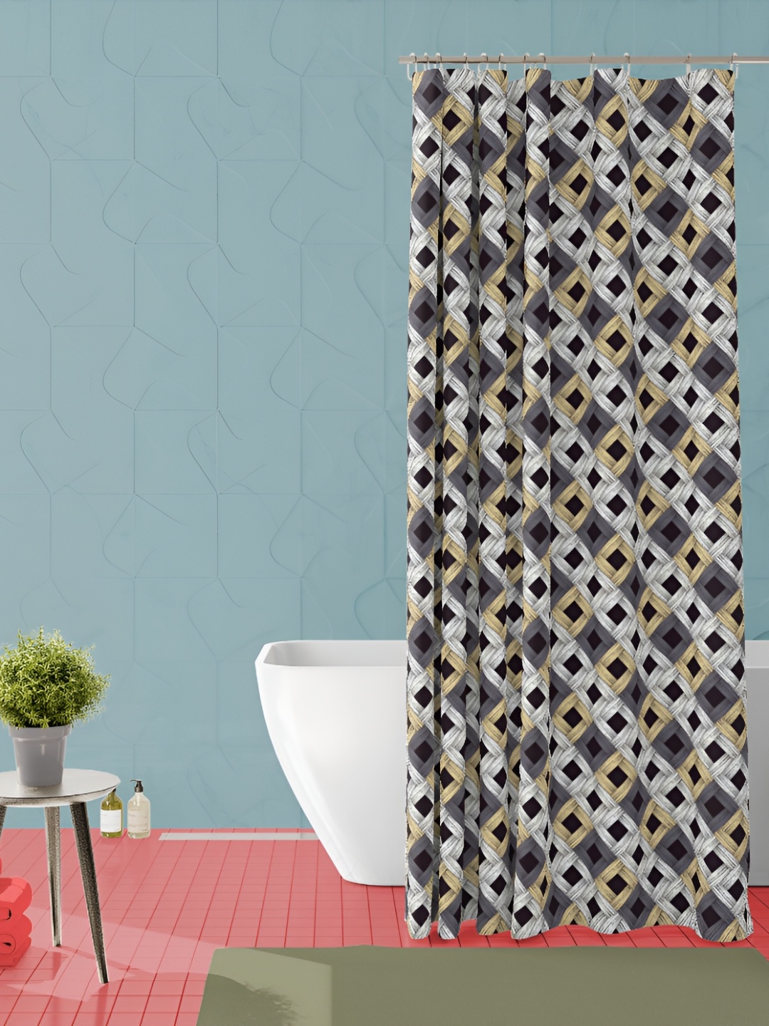 

ArtzFolio Single Piece Waterproof Polyester Shower Curtain, Multi