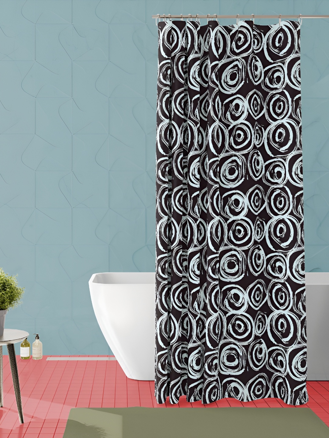 

ArtzFolio Black & White Geometric Printed Waterproof Shower Curtain