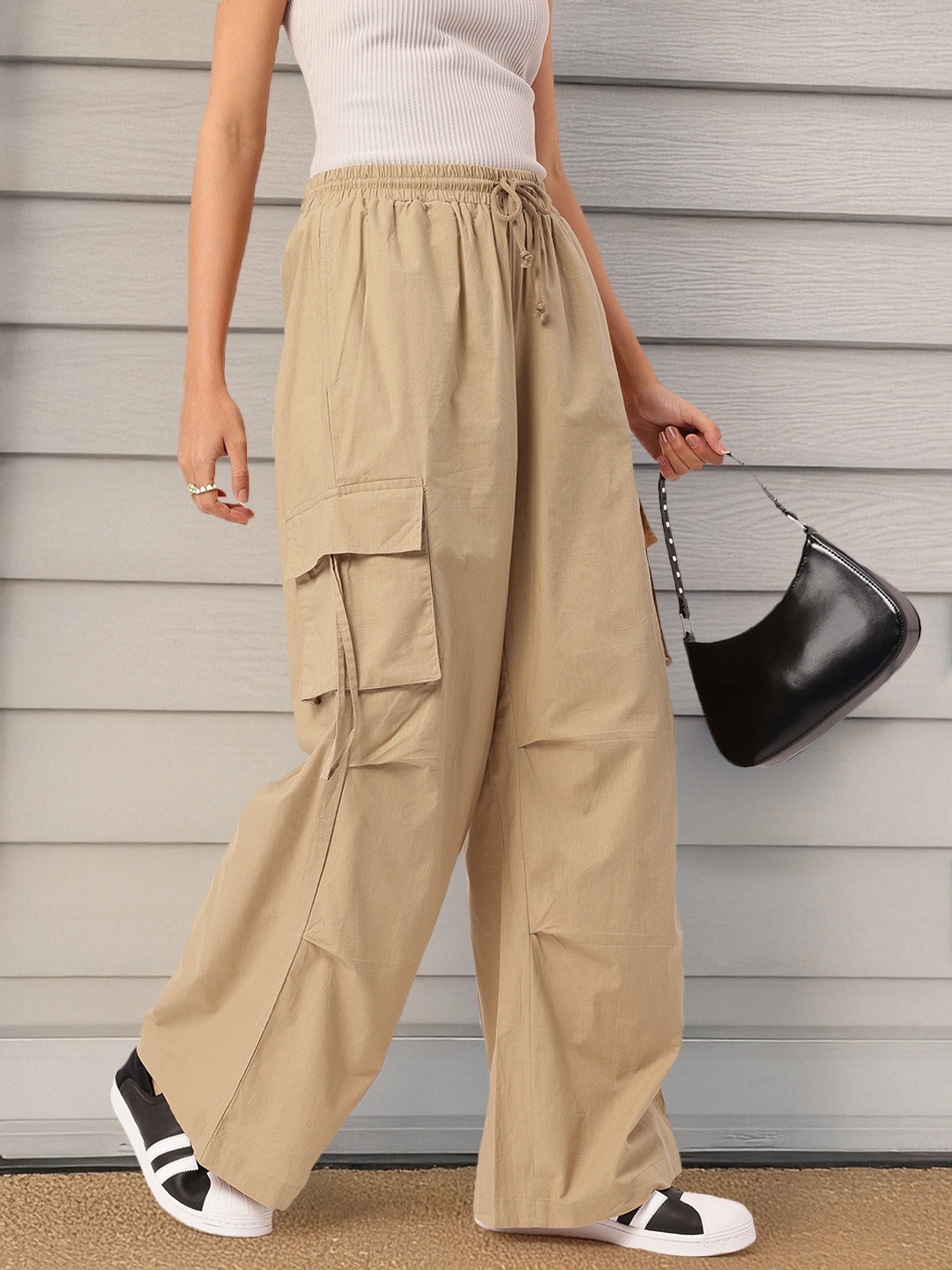 

DressBerry Women Trendy Threads Cargo Trousers, Beige