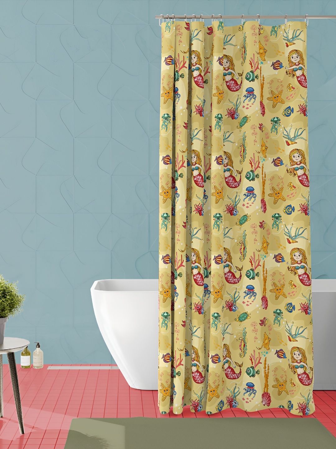 

ArtzFolio Yellow & Red Printed Water Proof Shower Curtain