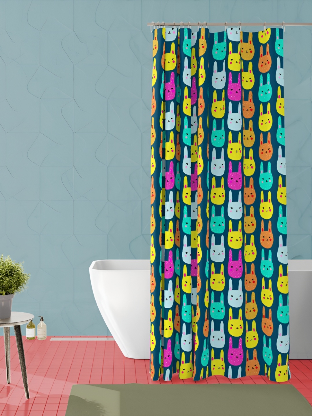 

ArtzFolio Blue & Yellow Printed Waterproof Shower Curtain