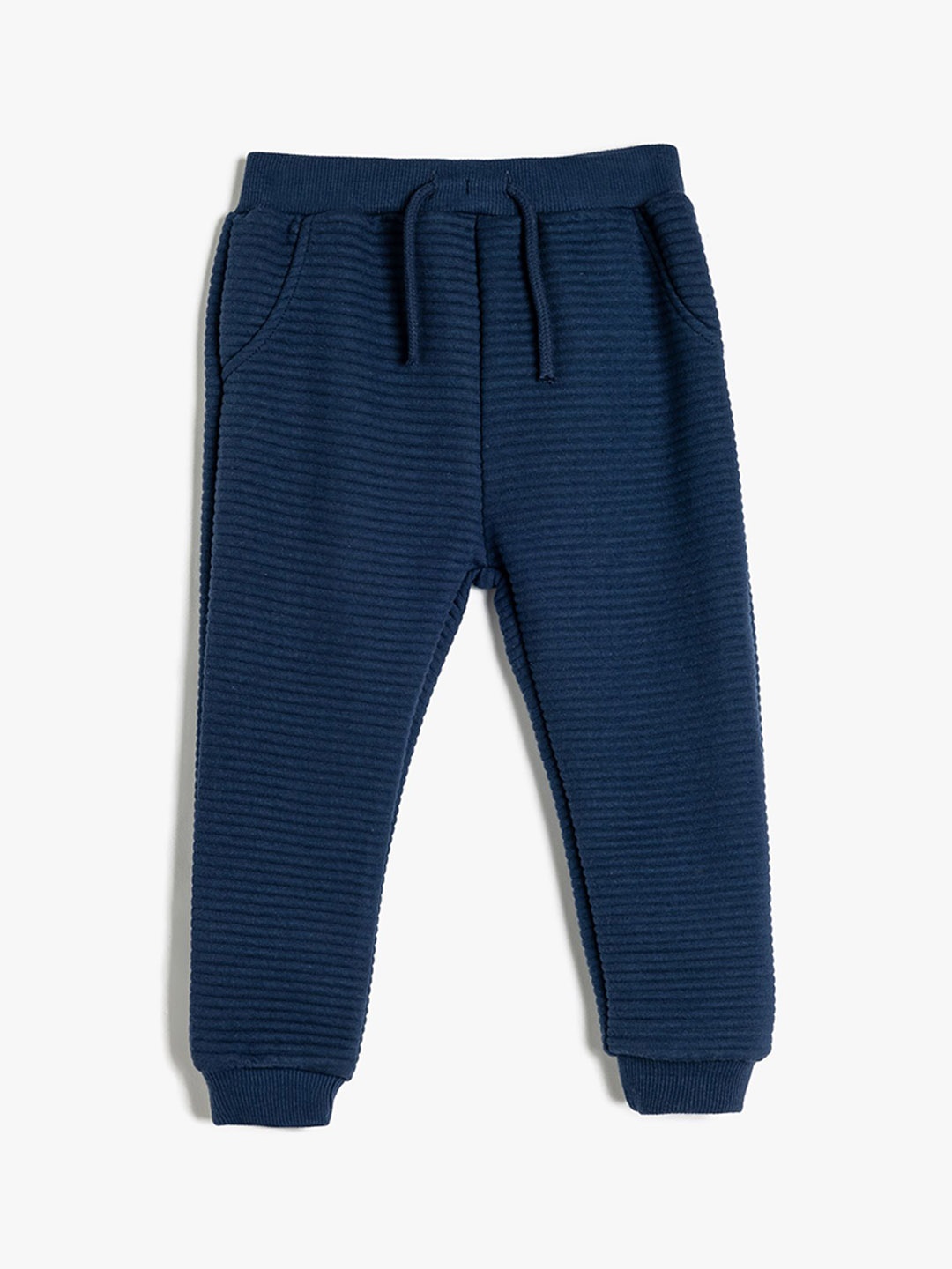 

Koton Boys Striped Mid-Rise Joggers, Blue