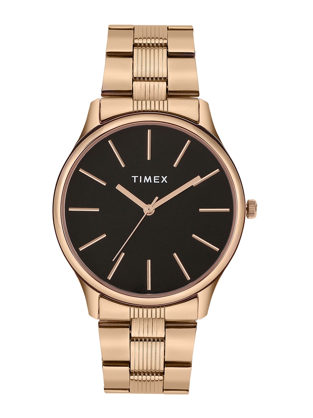 

Timex Men Brass Embellished Dial & Stainless Steel Straps Analogue Watch TWTG73SMU04, Black