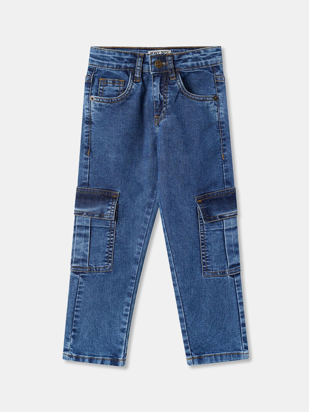 

R&B Boys Mid-Rise Clean Look Straight Fit Cargo Styles Jeans, Blue