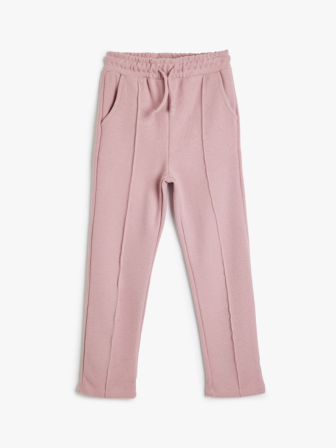 

Koton Girls Cotton Casual Flat-Front Regular Trousers, Pink