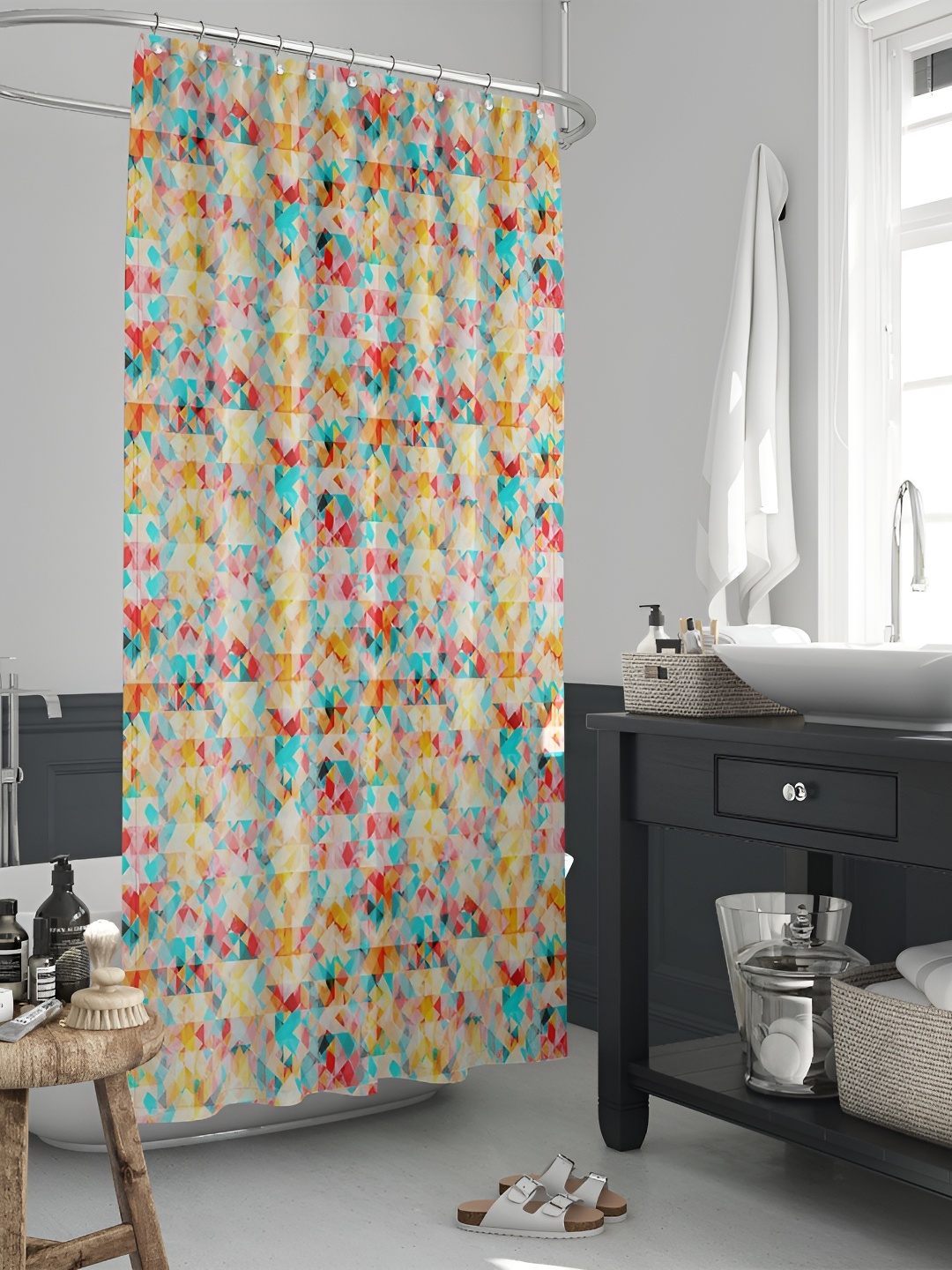 

ArtzFolio Blue & Red Printed Waterproof Shower Curtains