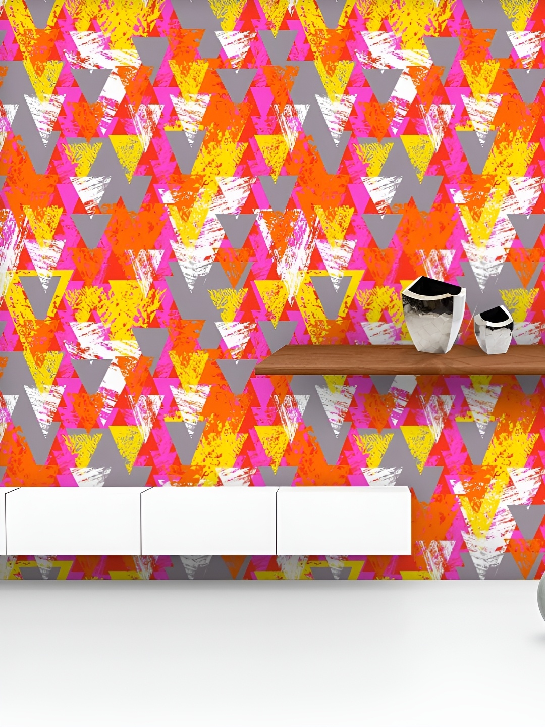 

ArtzFolio Printed UV-Resistant Anti-Bacterial Triangled Peel & Stick Wallpaper, Multi