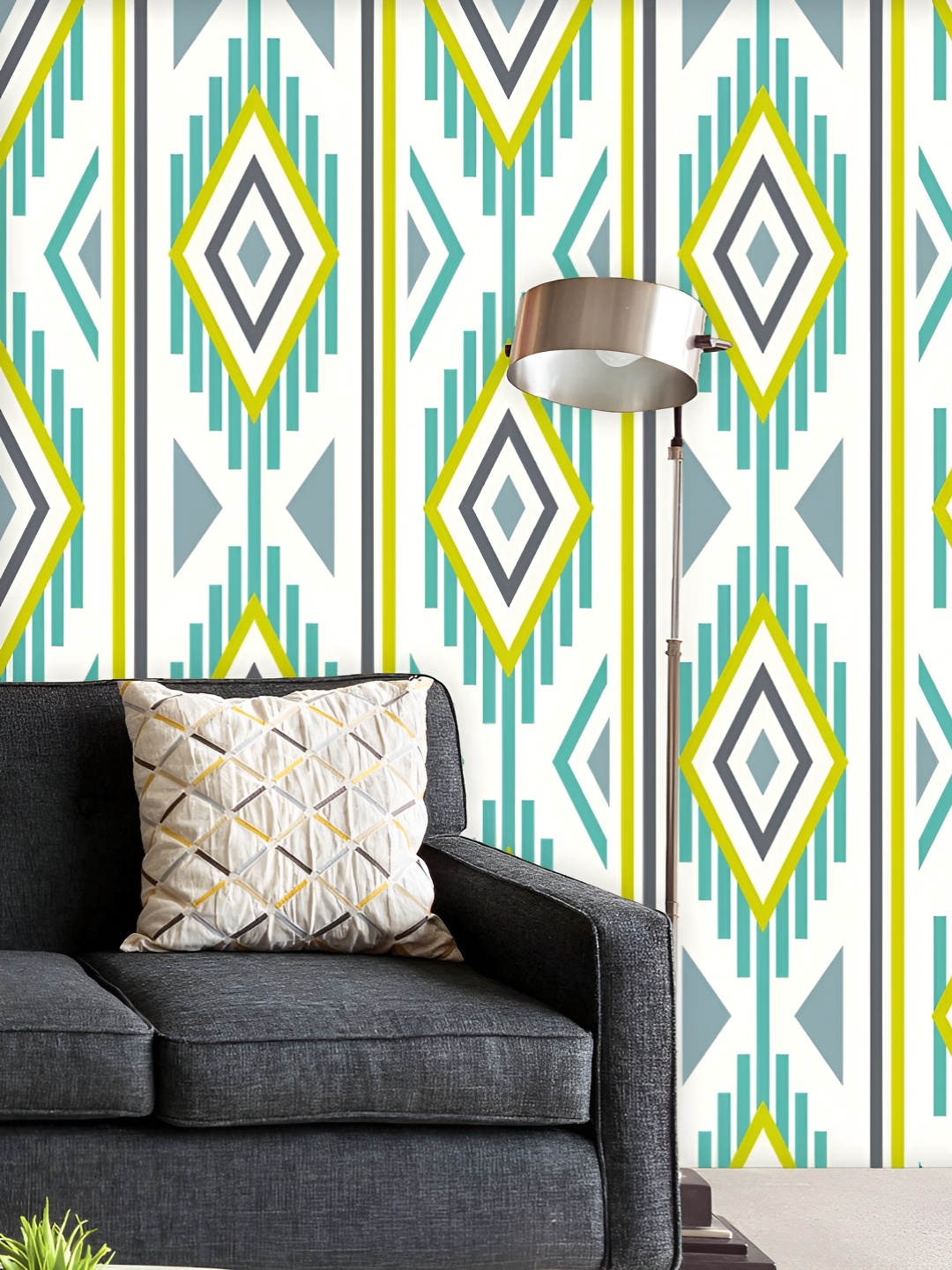 

ArtzFolio Printed UV-Resistant Anti-Bacterial Geometric Ikat Peel & Stick Wallpaper, Multi